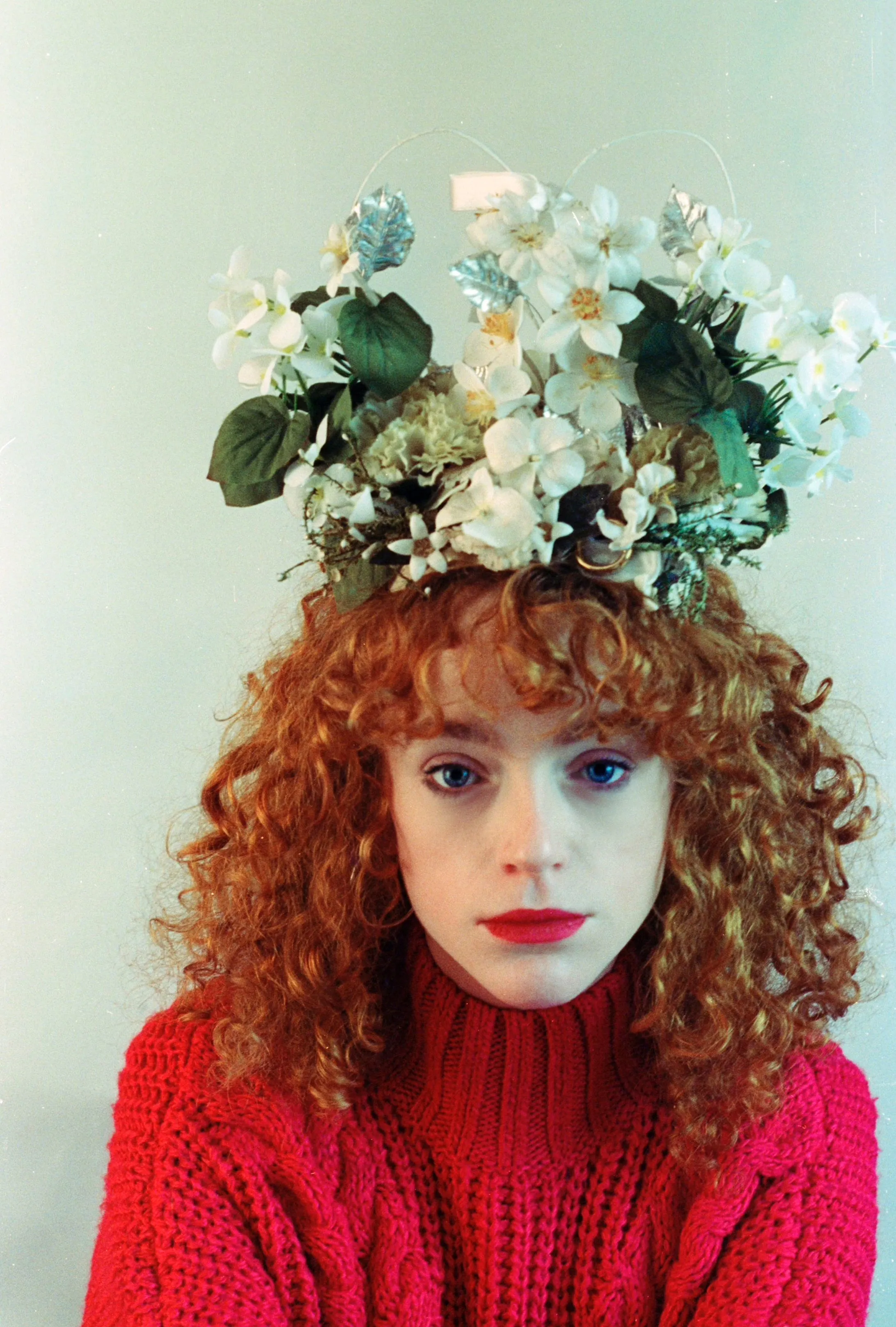 Cream and White Floral Headdress