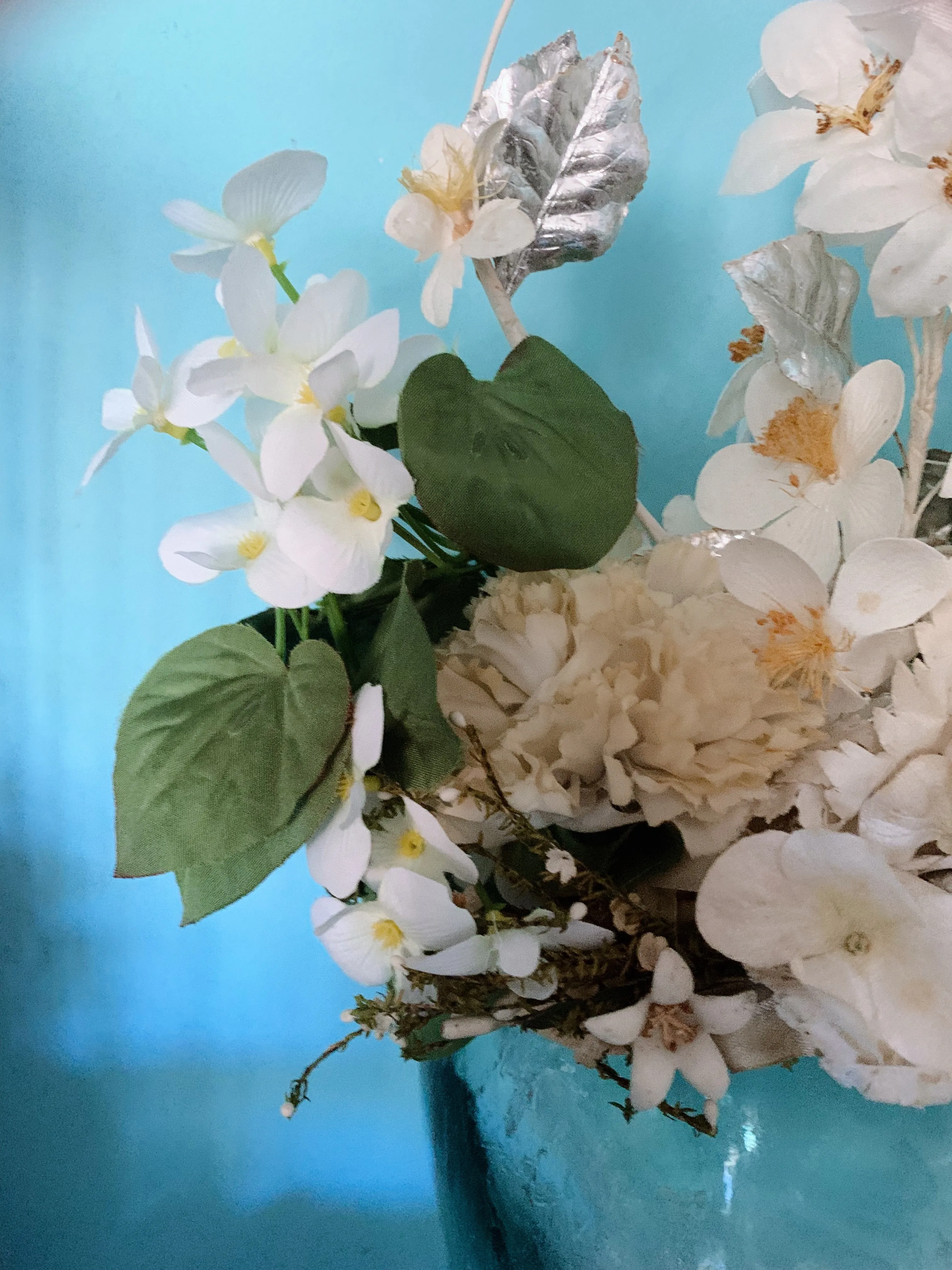 Cream and White Floral Headdress