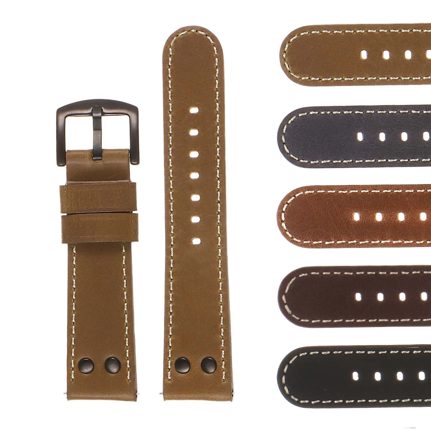 DASSARI Vintage Leather Pilot Watch Band for Samsung Gear Sport