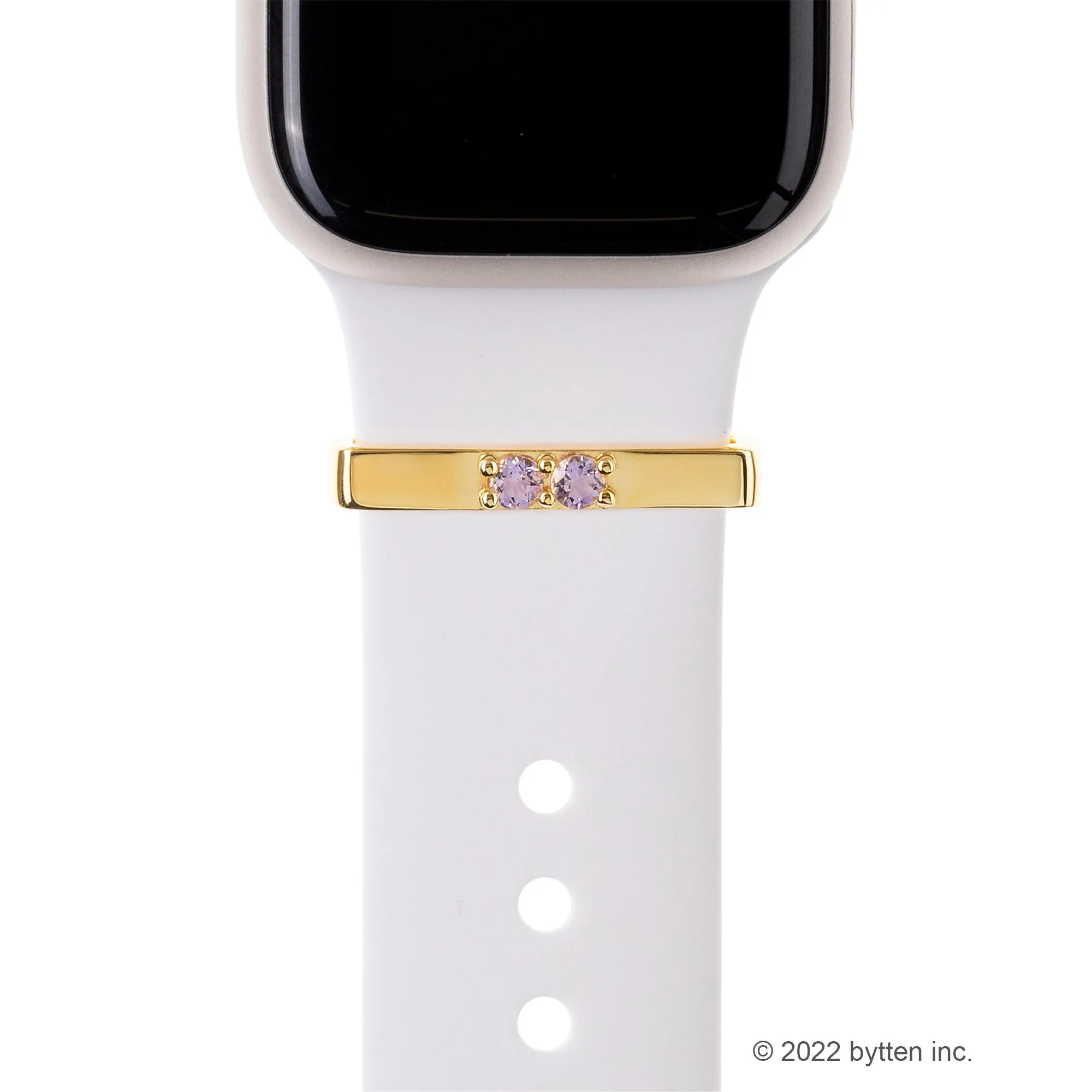 double amethyst crystal ring - February birthstone • Apple Watch & Fitbit band accessory