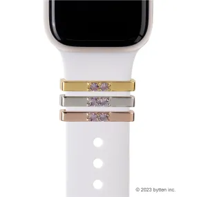 double amethyst crystal ring - February birthstone • Apple Watch & Fitbit band accessory