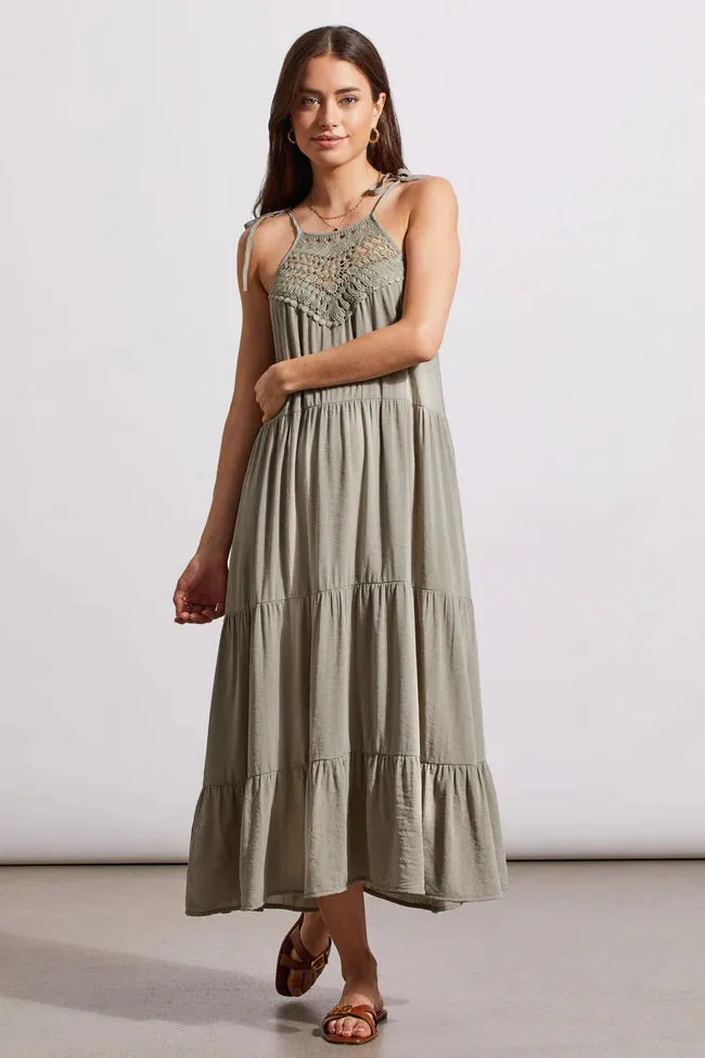 Dried Sage-DRESS WITH ADJUSTABLE STRAPS
