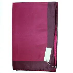 Elie Saab Scarf Cranberry Pink Logo Initials - Extra Large Square Twill Silk Wrap