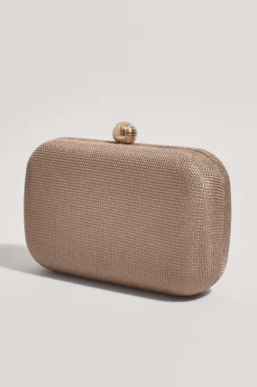 Ella Woven Structured Clutch Chocolate