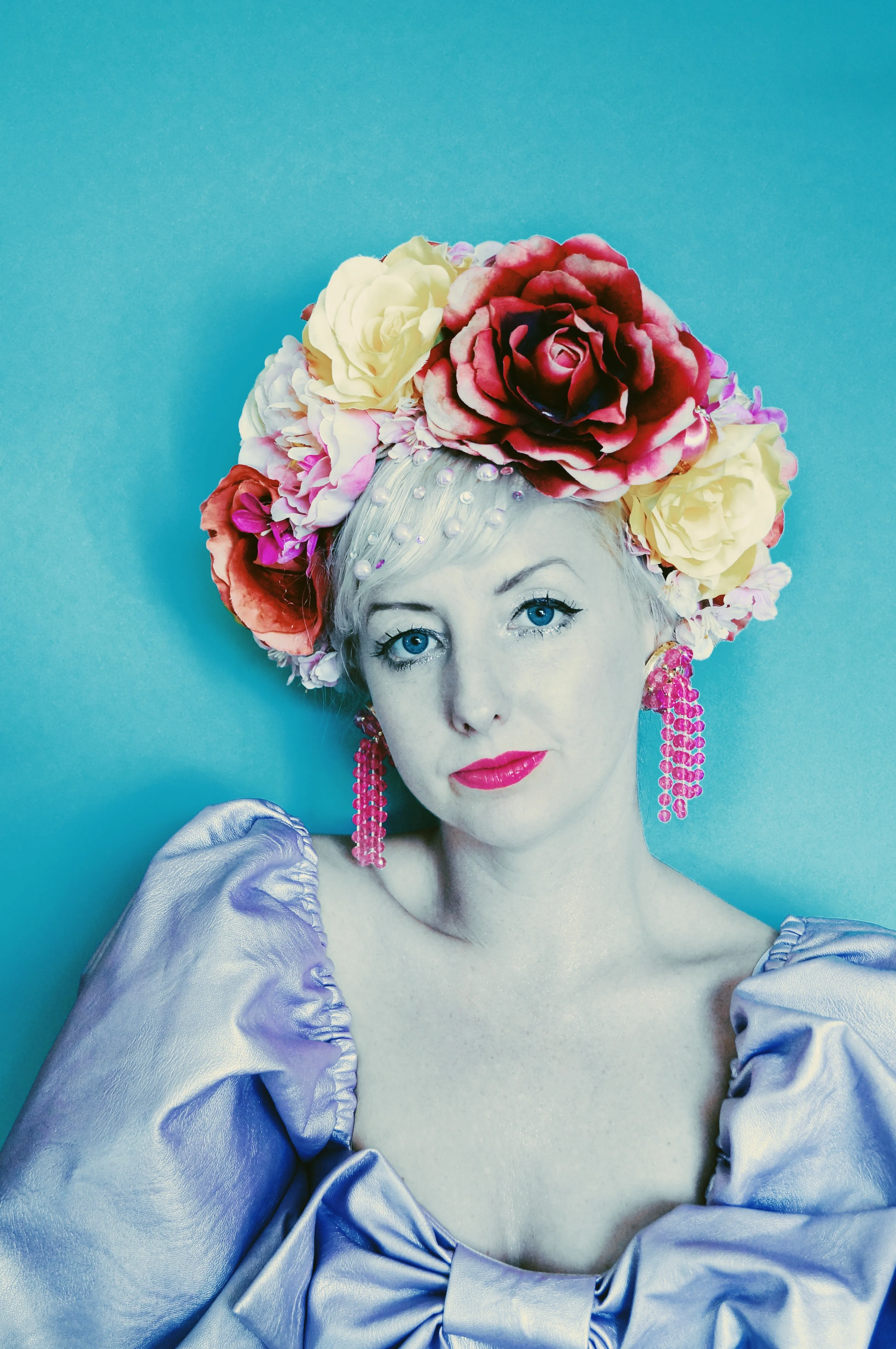 Floral Party pink, Yellow, White Reversible Headdress /flower Crown