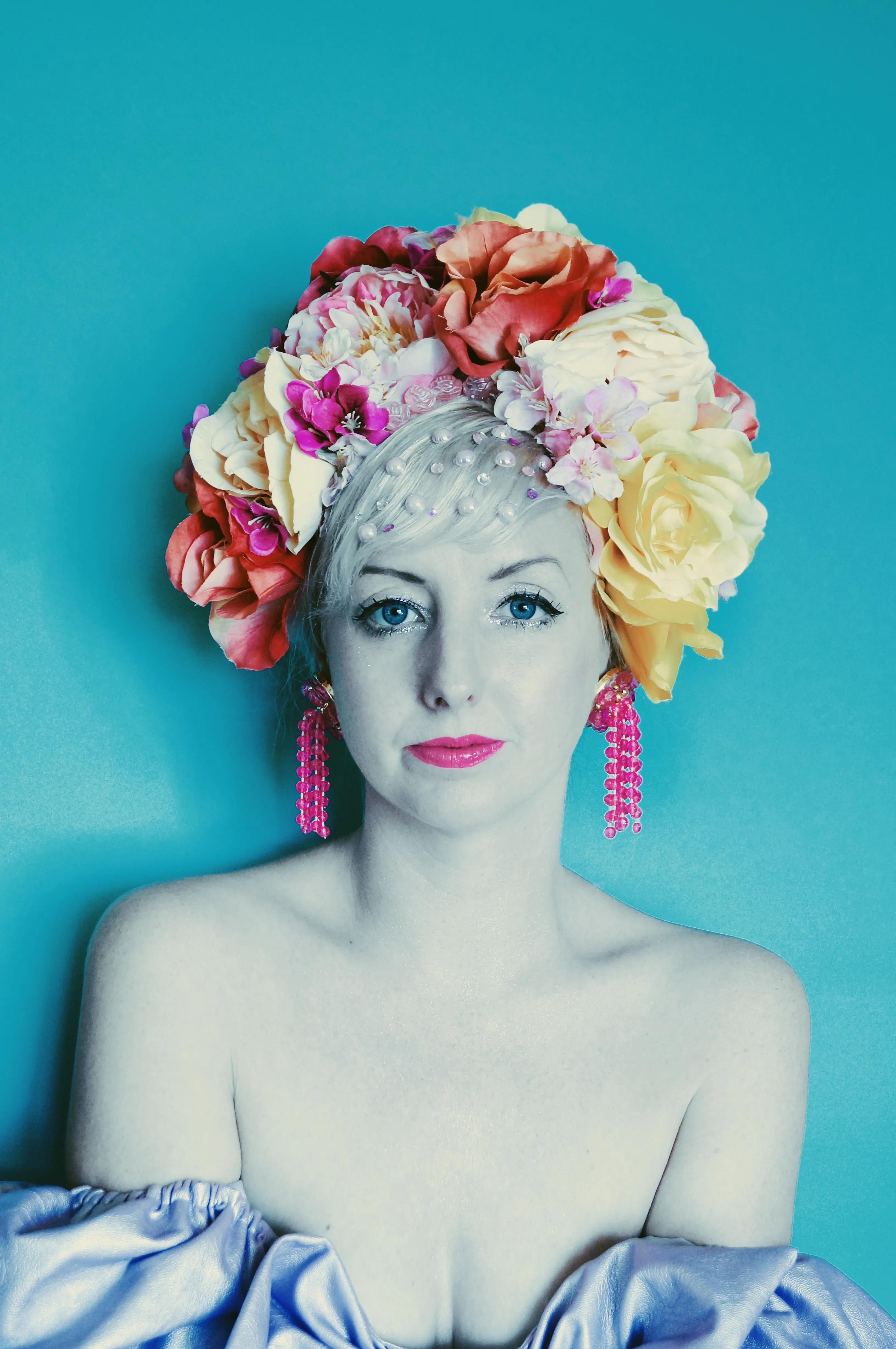 Floral Party pink, Yellow, White Reversible Headdress /flower Crown