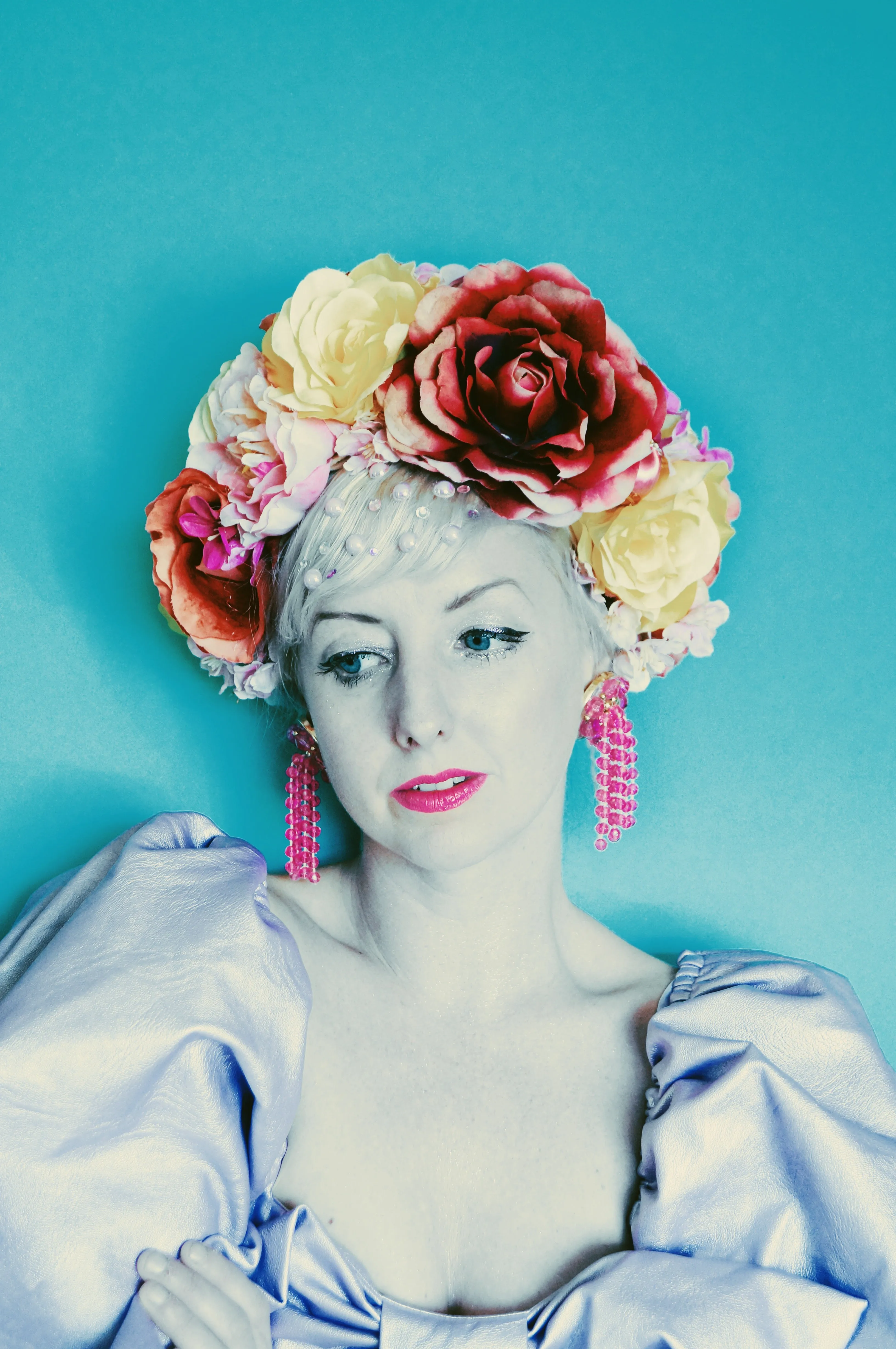 Floral Party pink, Yellow, White Reversible Headdress /flower Crown