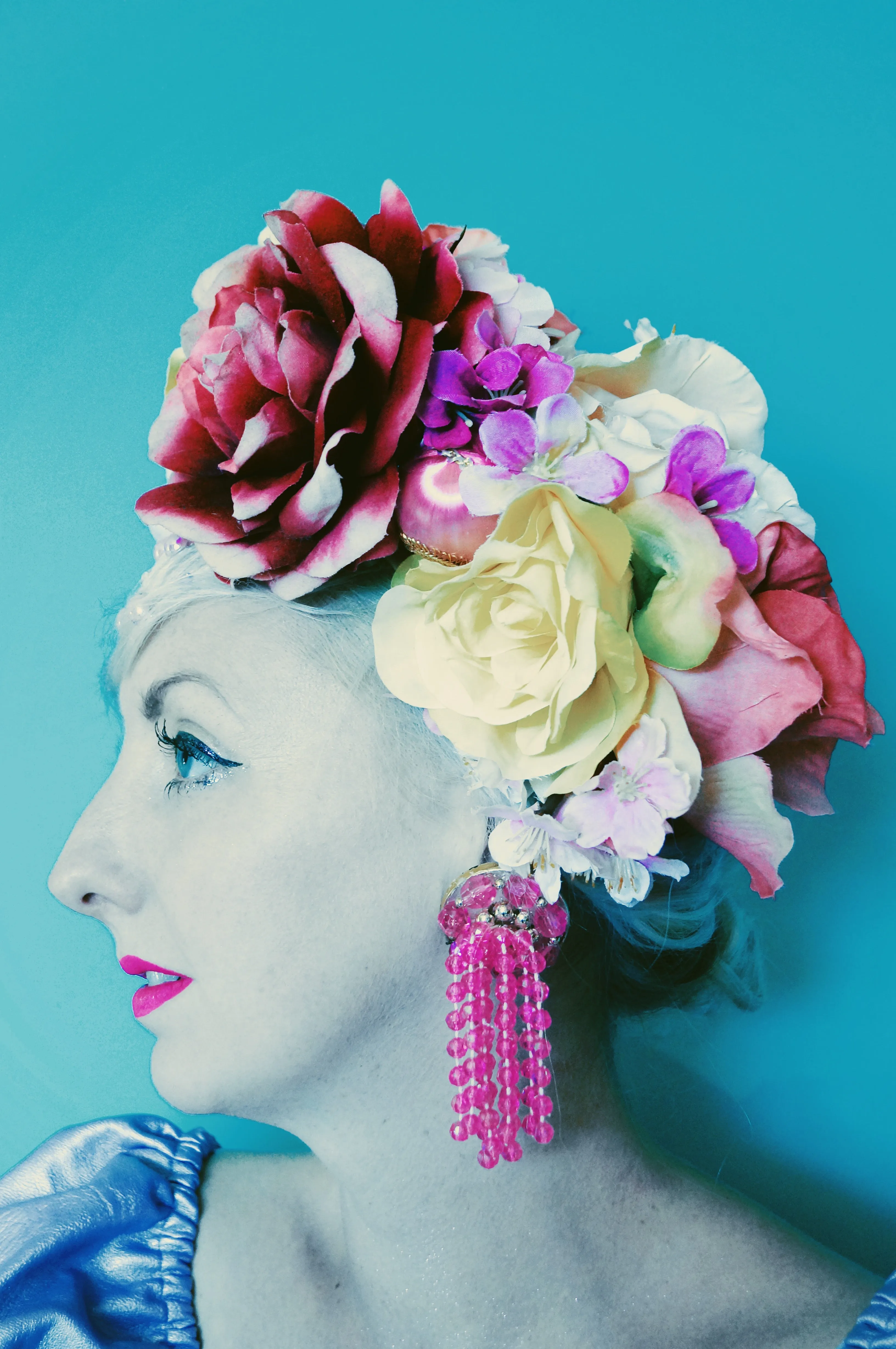 Floral Party pink, Yellow, White Reversible Headdress /flower Crown