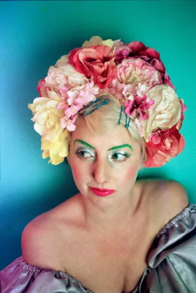 Floral Party pink, Yellow, White Reversible Headdress /flower Crown