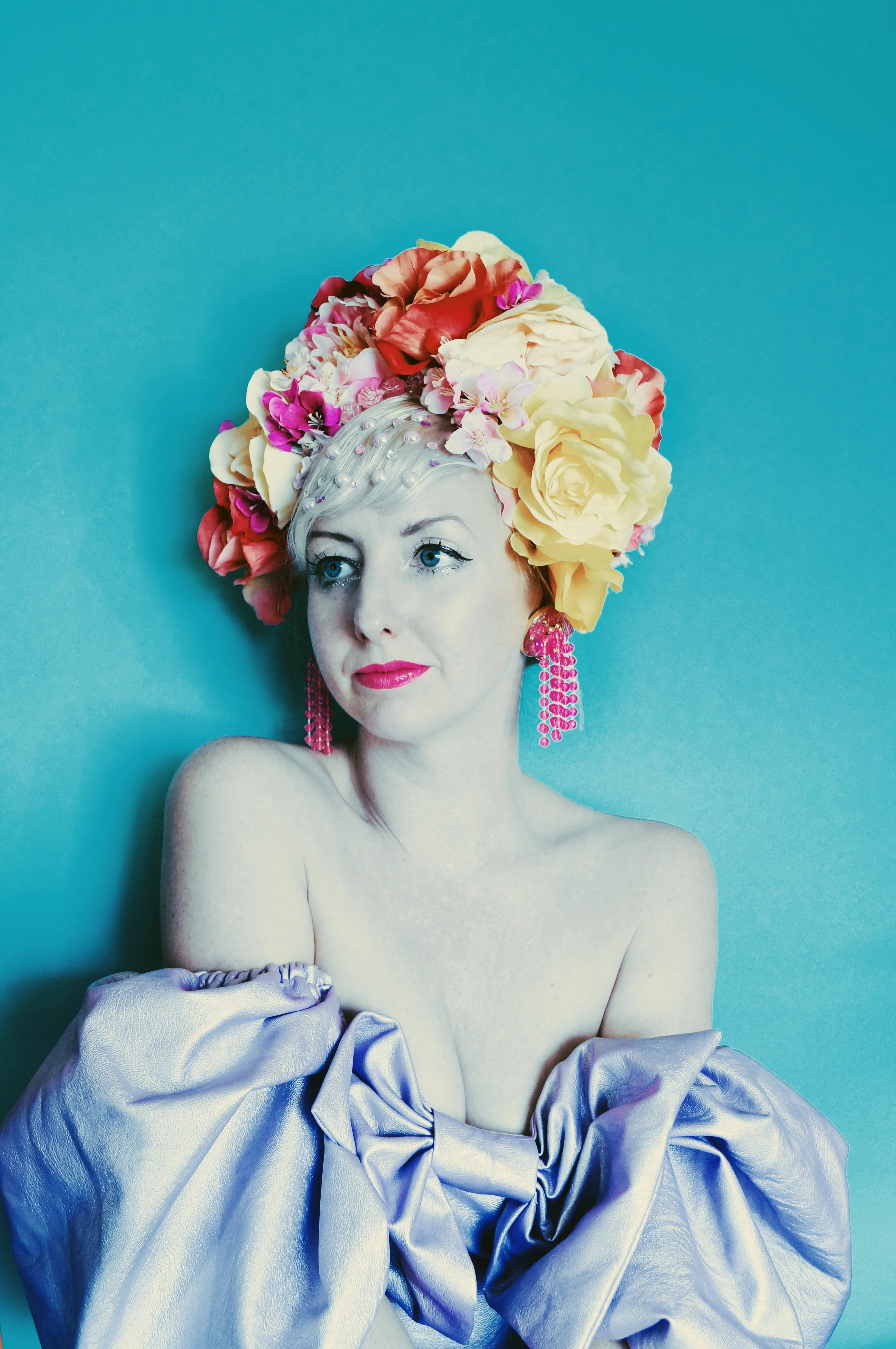 Floral Party pink, Yellow, White Reversible Headdress /flower Crown