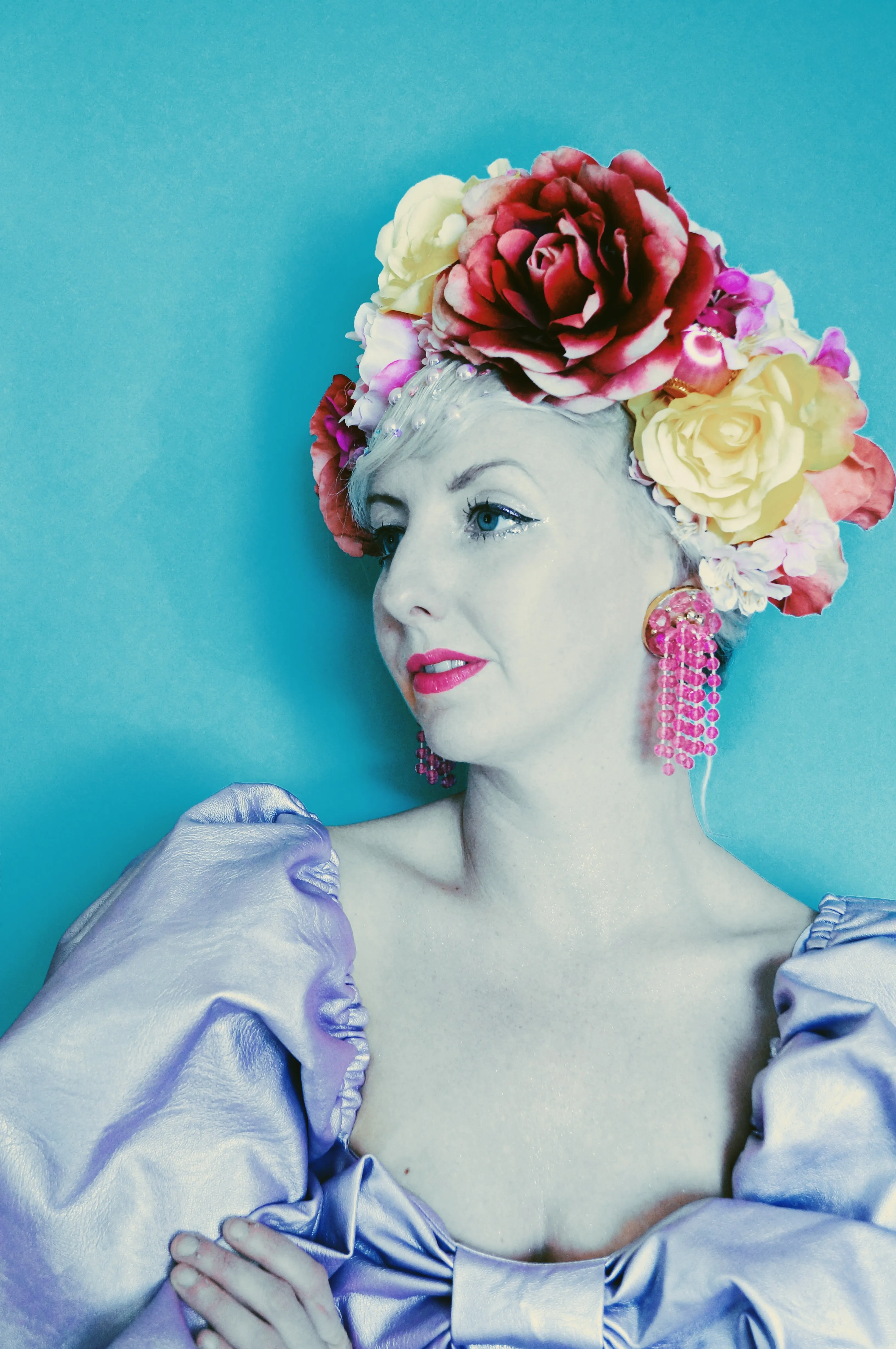 Floral Party pink, Yellow, White Reversible Headdress /flower Crown