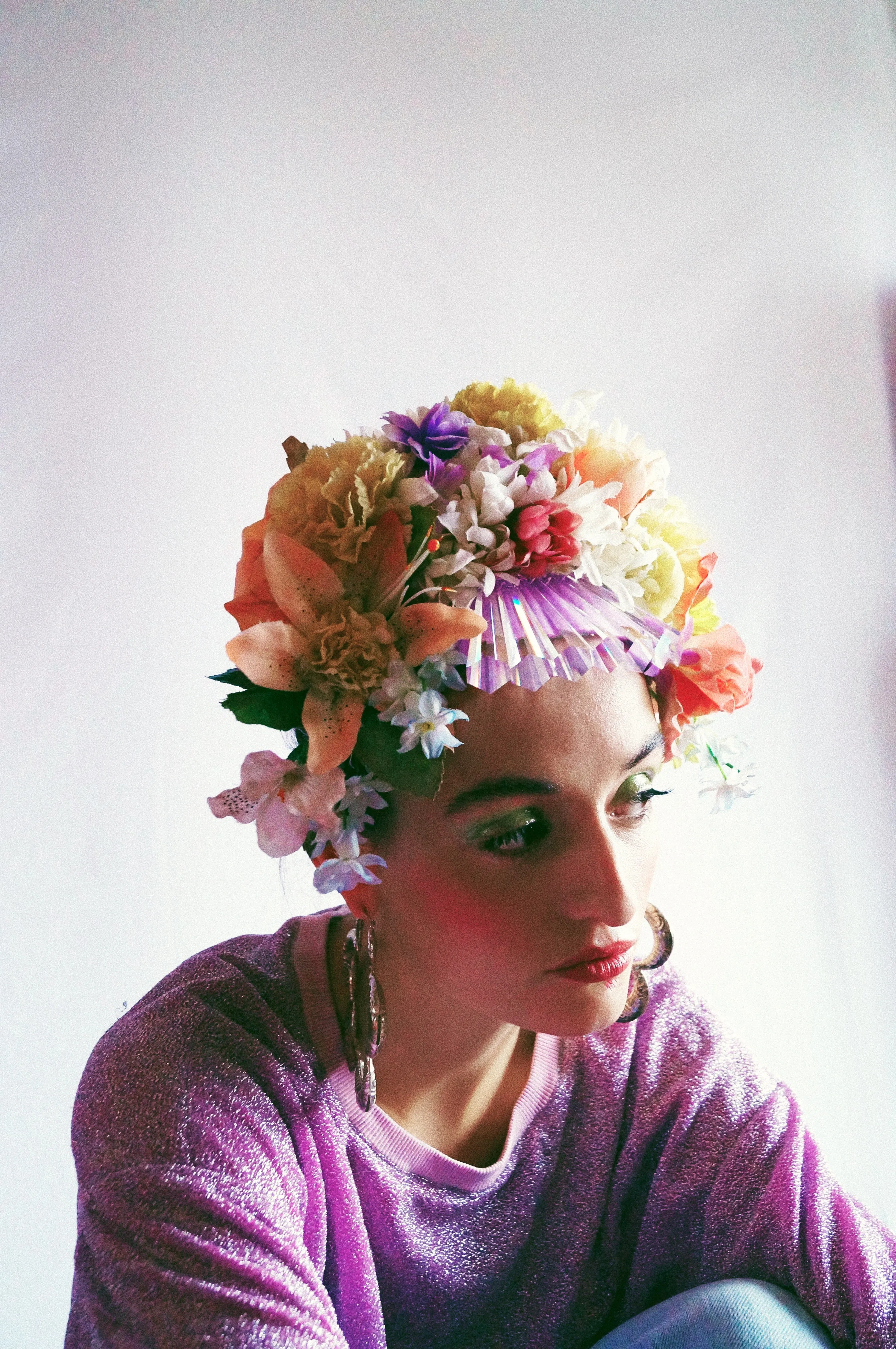 Floral swarovski crystal pastel flower headpiece