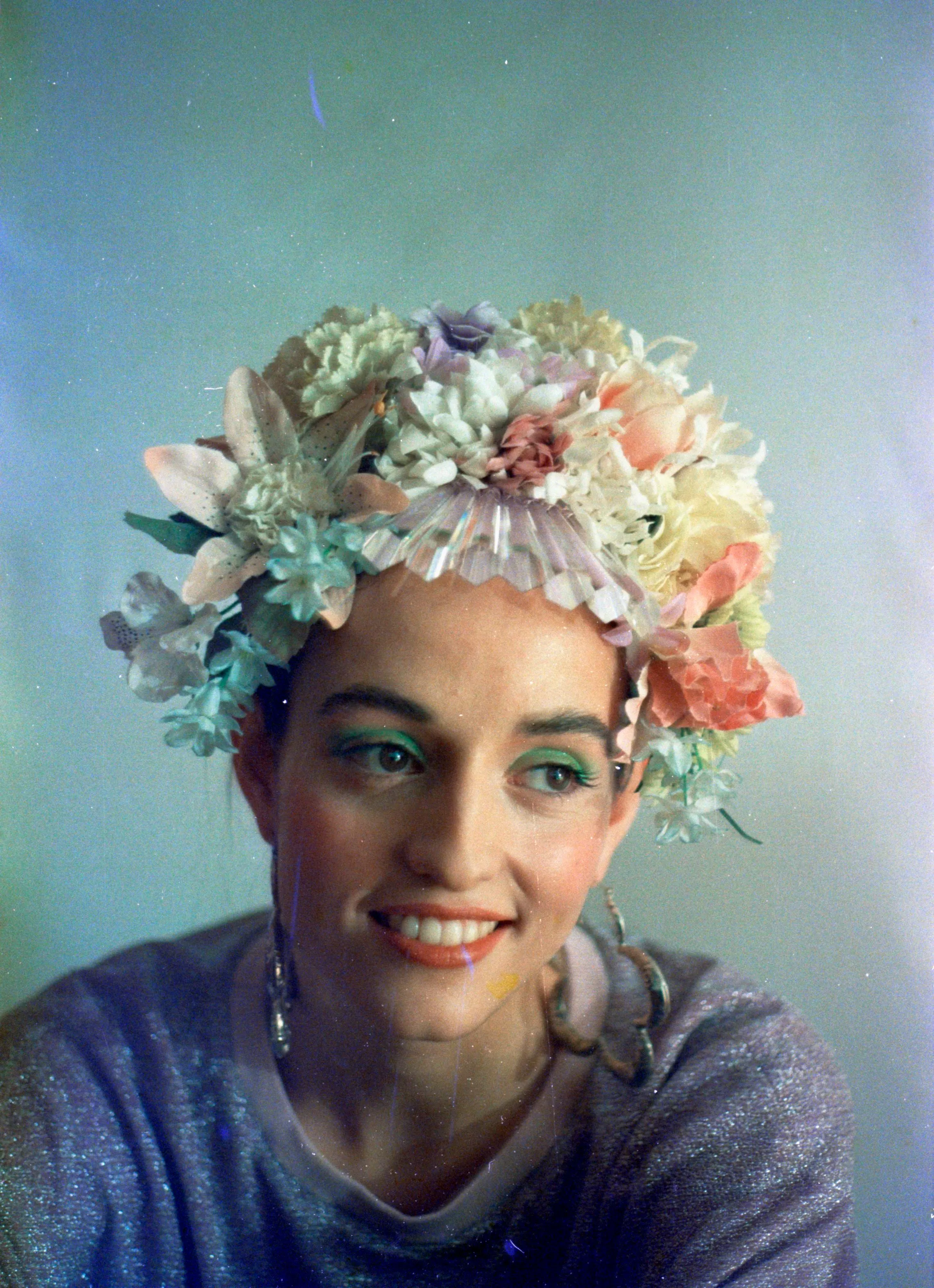 Floral swarovski crystal pastel flower headpiece