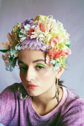 Floral swarovski crystal pastel flower headpiece
