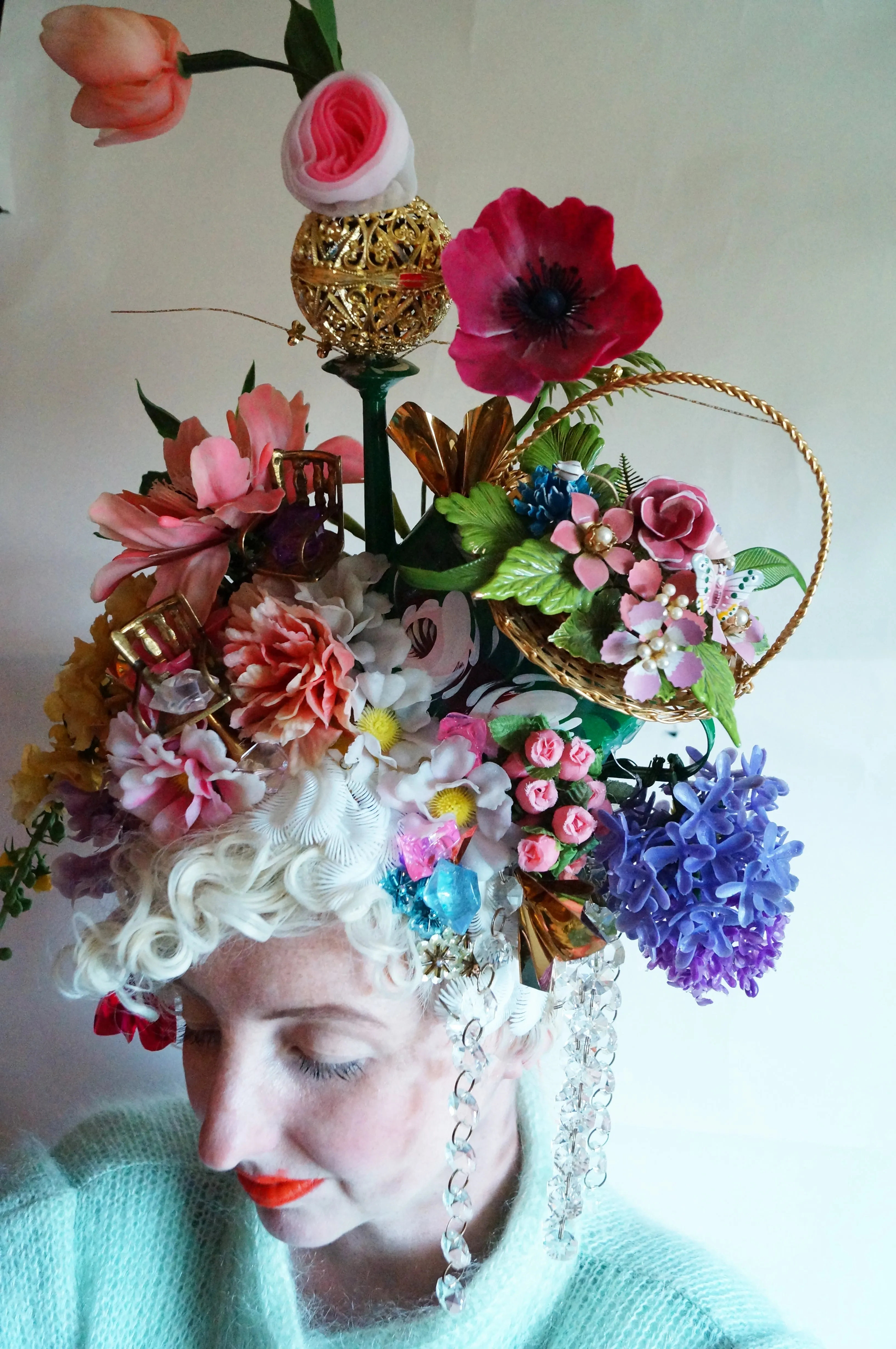 Floral Watering can Flower Bouquet Vintage Headdress