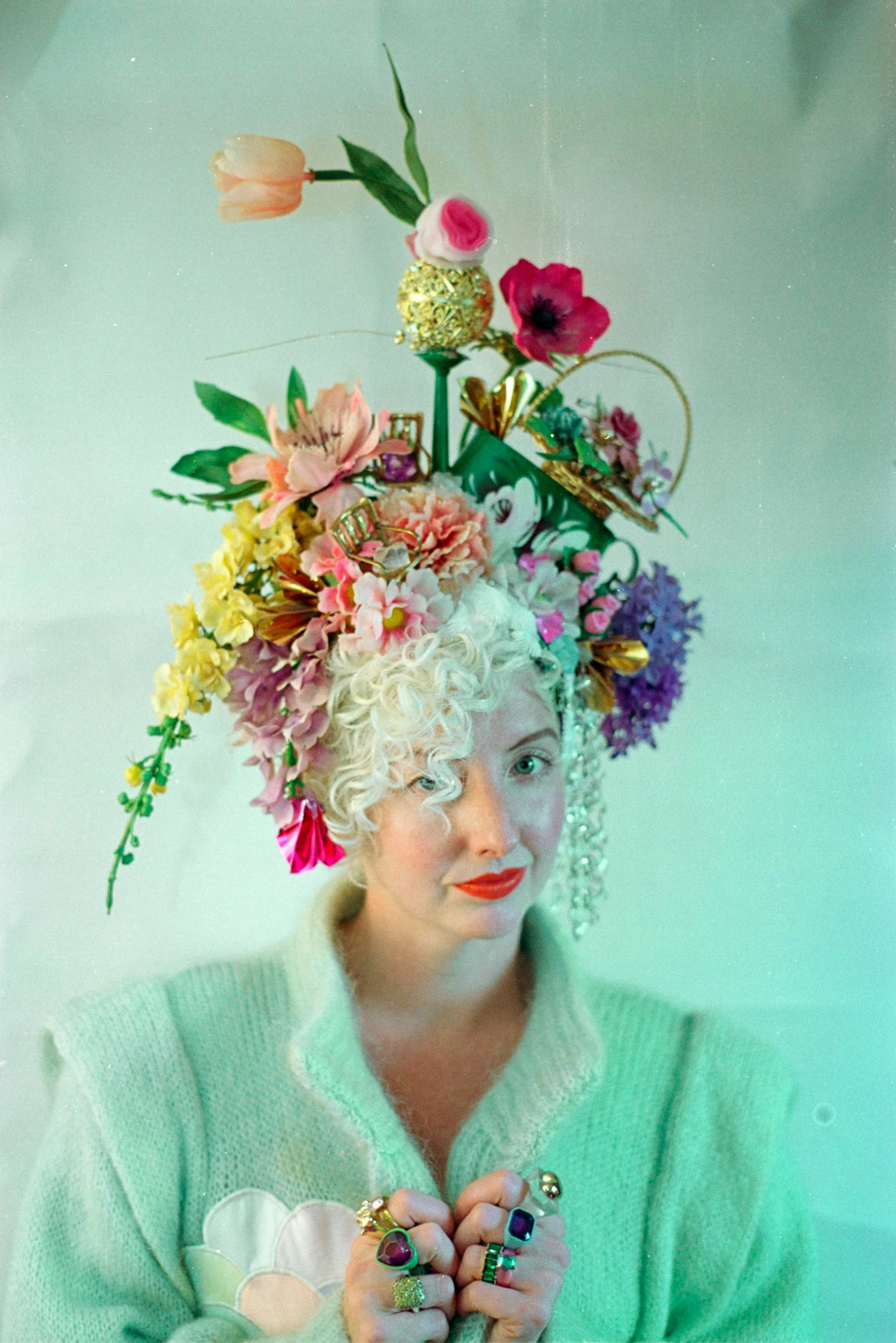 Floral Watering can Flower Bouquet Vintage Headdress