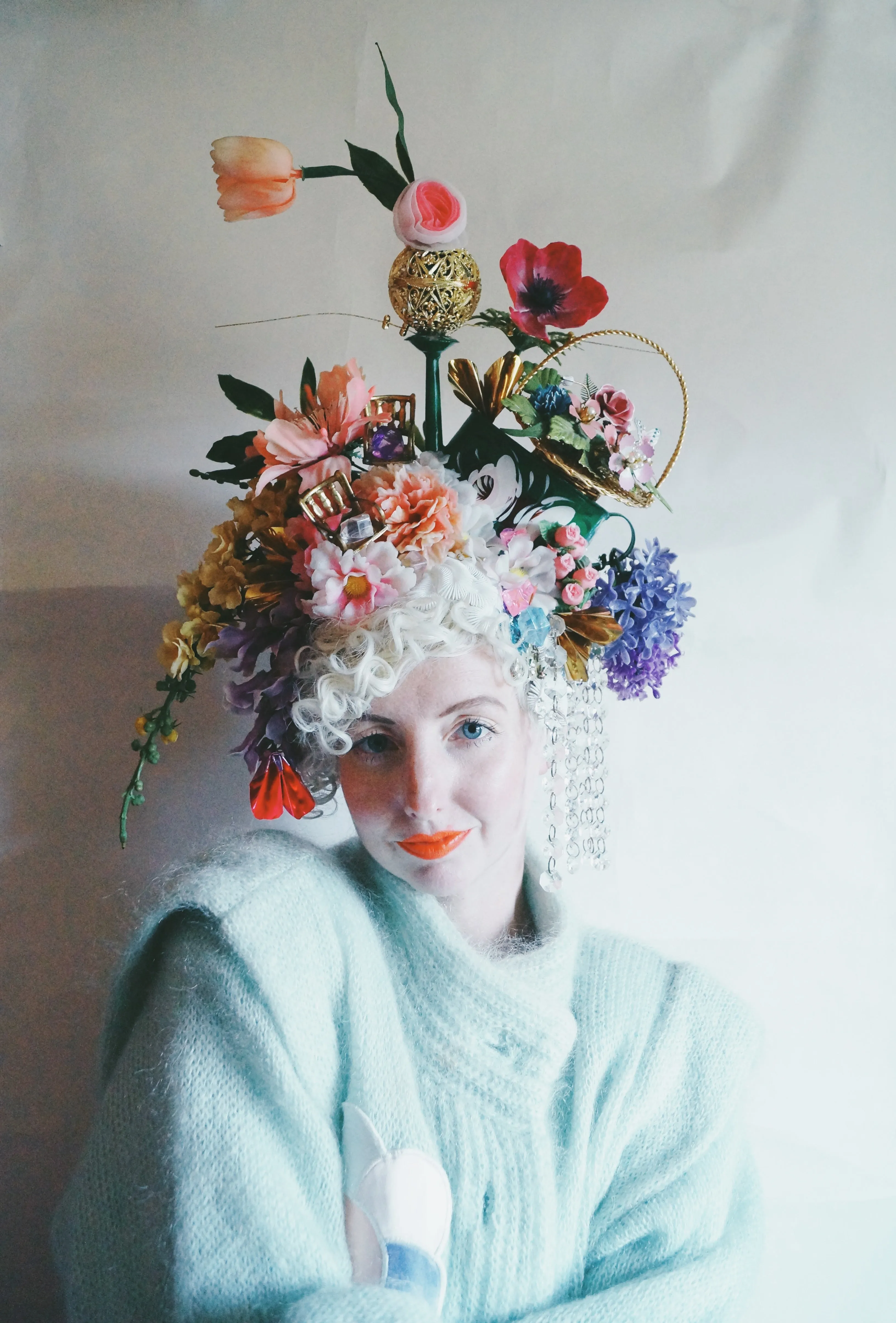 Floral Watering can Flower Bouquet Vintage Headdress