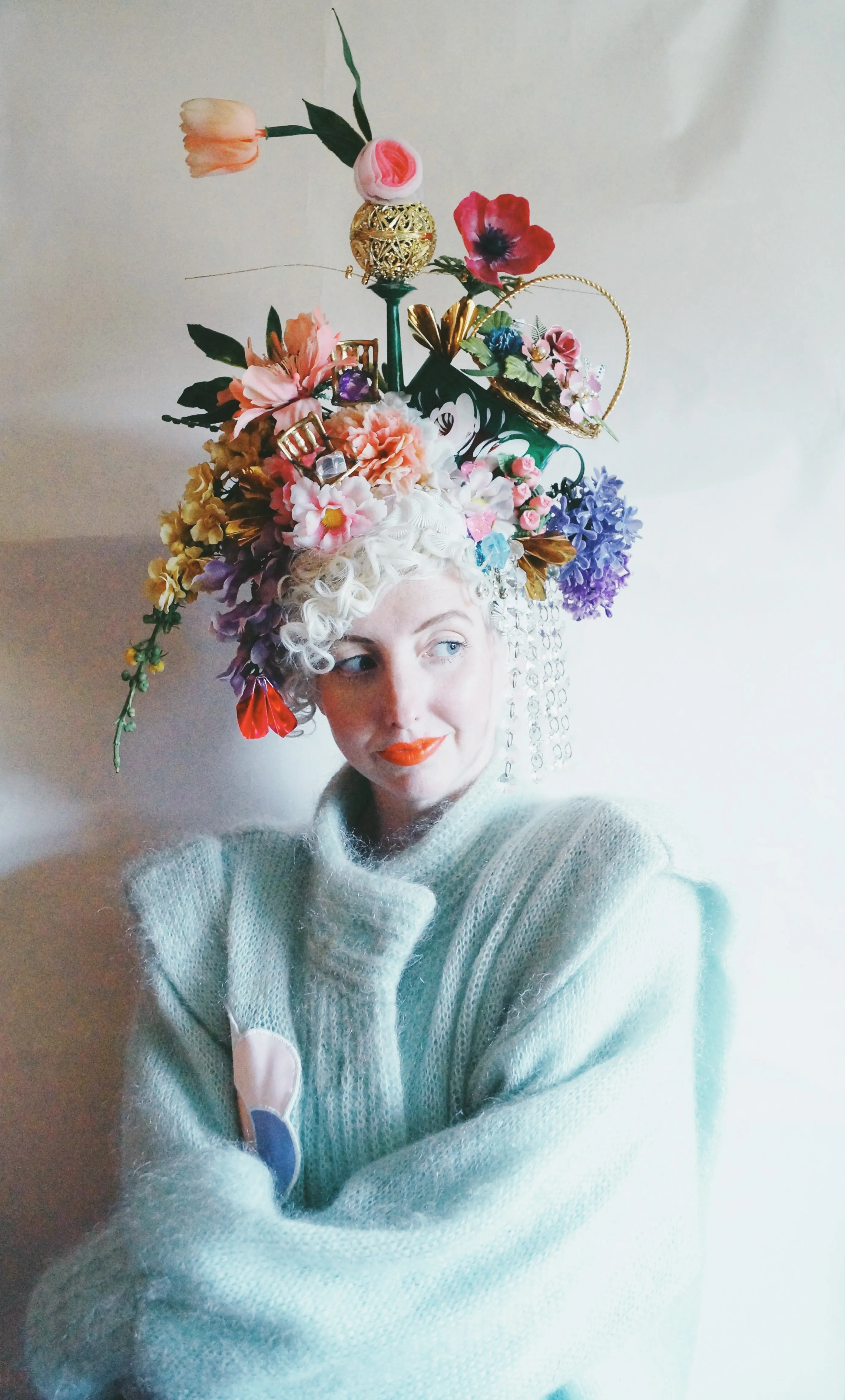 Floral Watering can Flower Bouquet Vintage Headdress