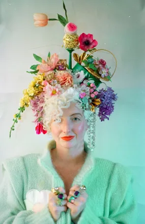 Floral Watering can Flower Bouquet Vintage Headdress