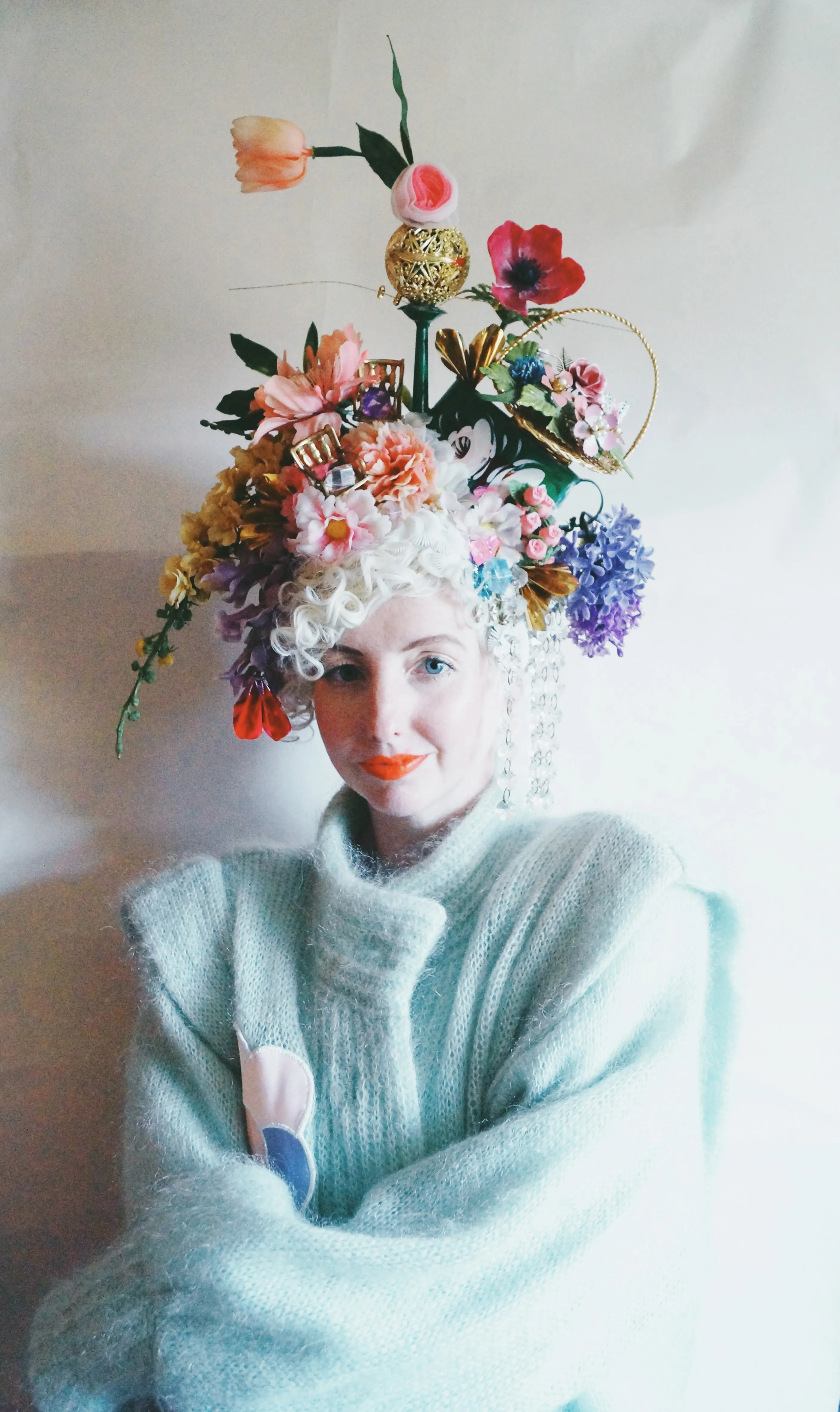 Floral Watering can Flower Bouquet Vintage Headdress