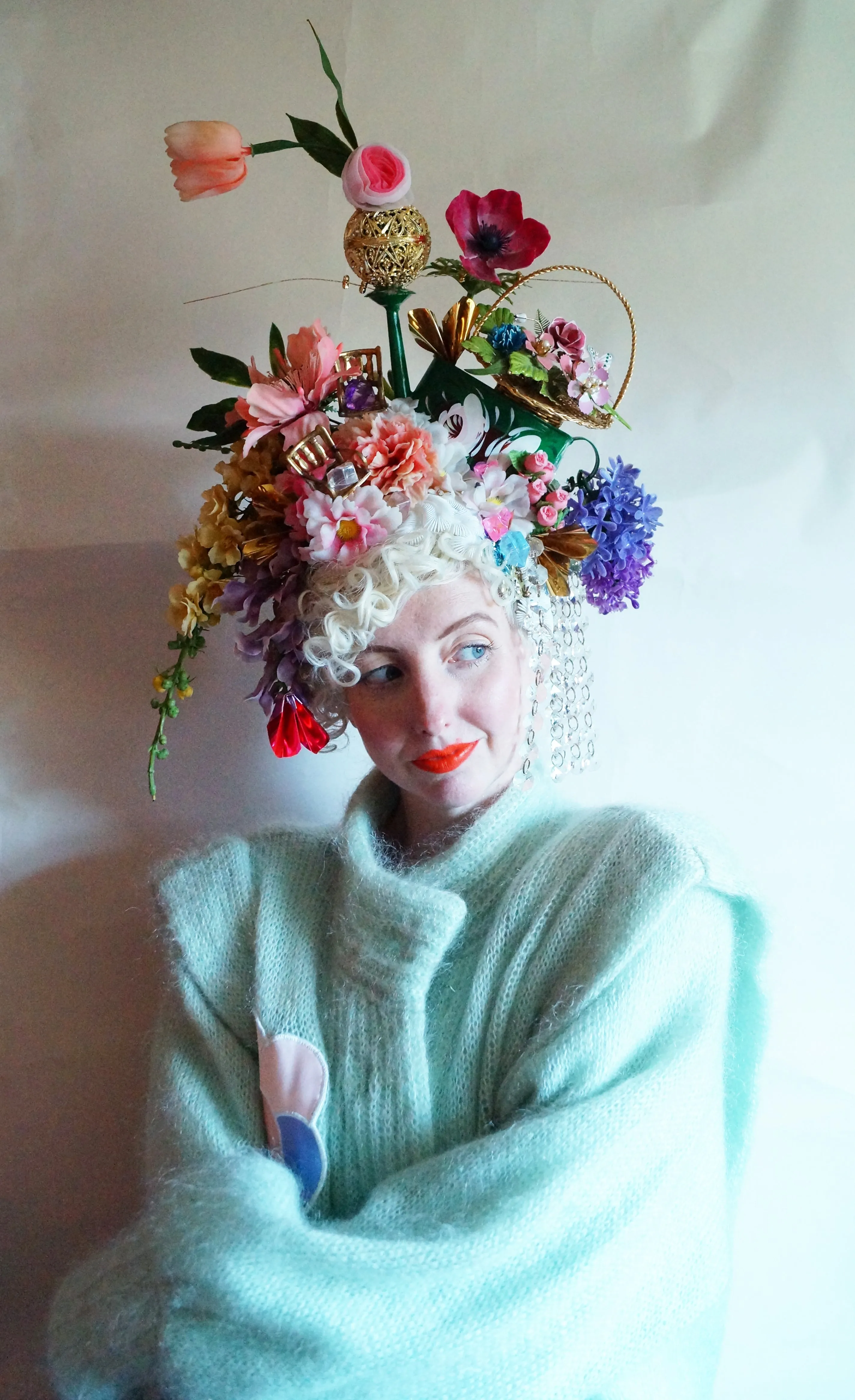 Floral Watering can Flower Bouquet Vintage Headdress