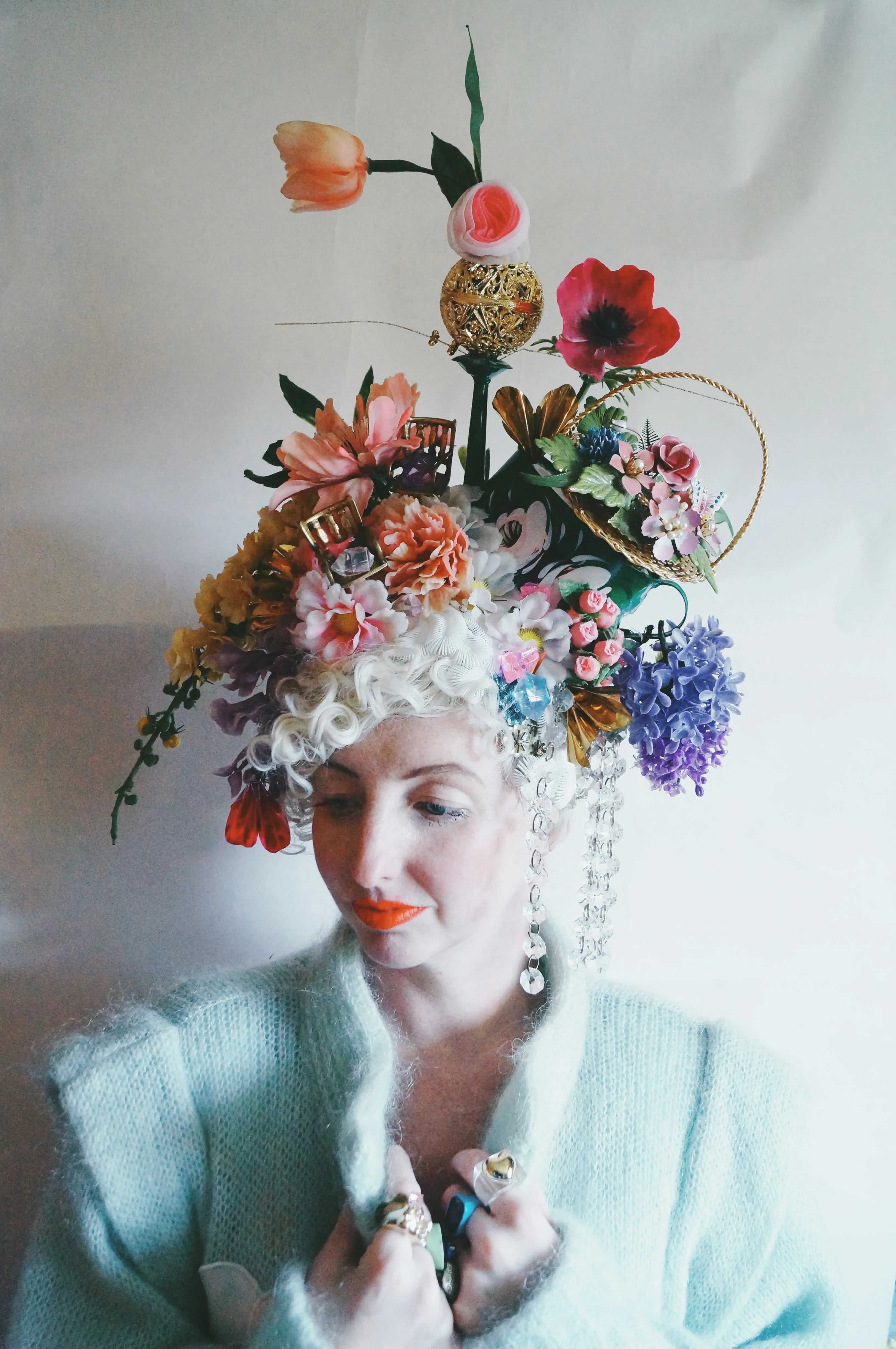 Floral Watering can Flower Bouquet Vintage Headdress