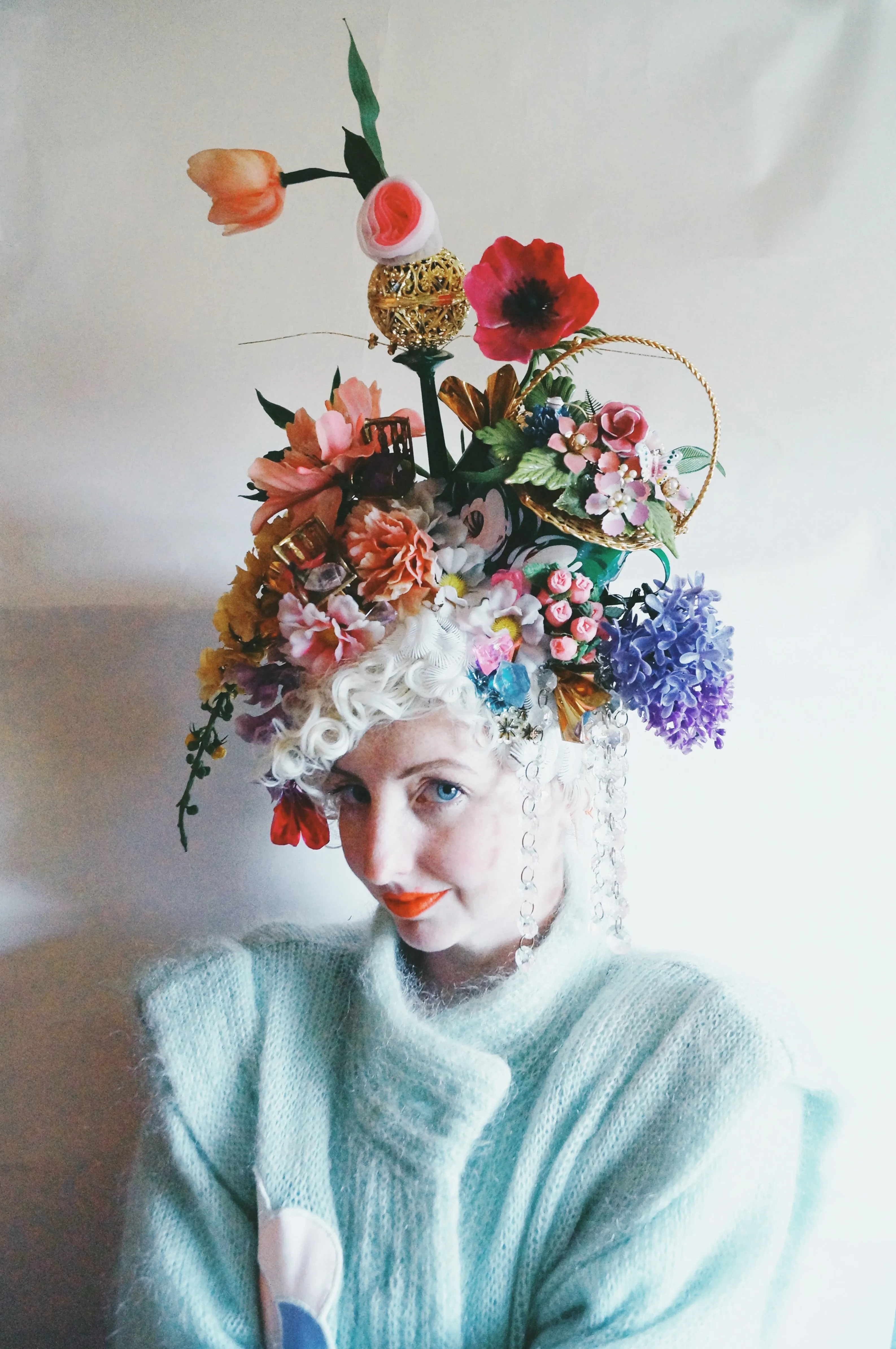 Floral Watering can Flower Bouquet Vintage Headdress