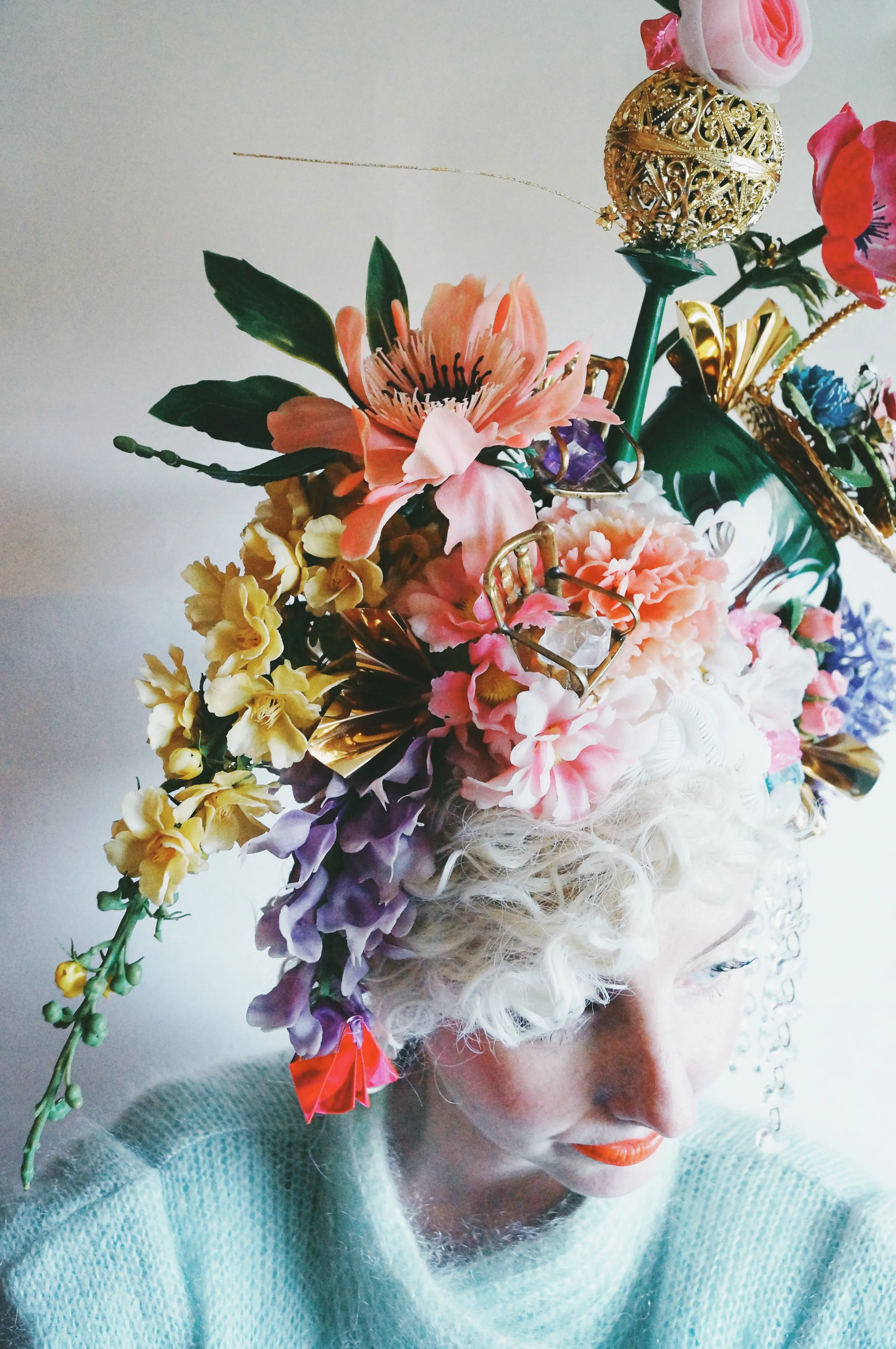 Floral Watering can Flower Bouquet Vintage Headdress