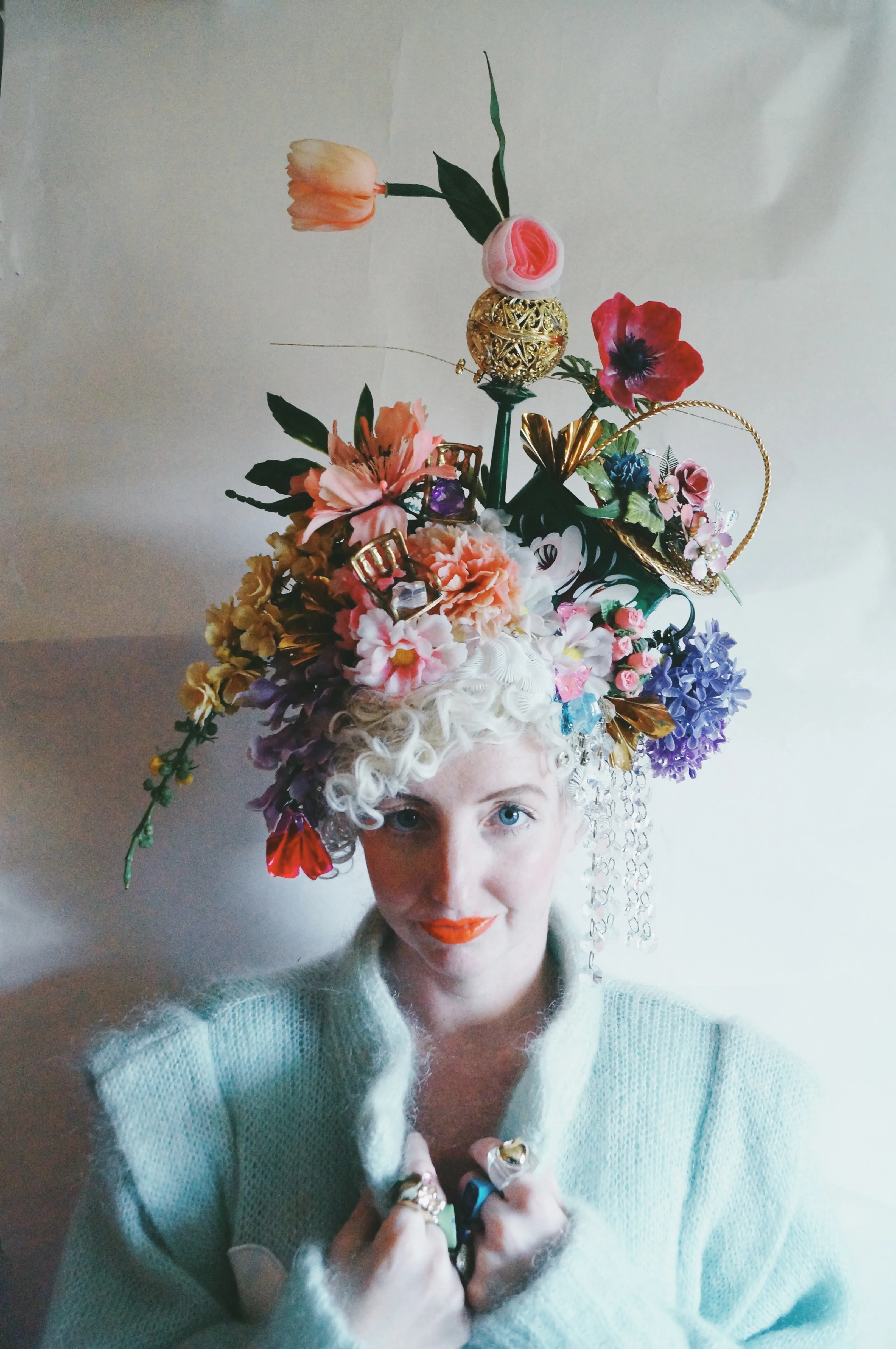 Floral Watering can Flower Bouquet Vintage Headdress