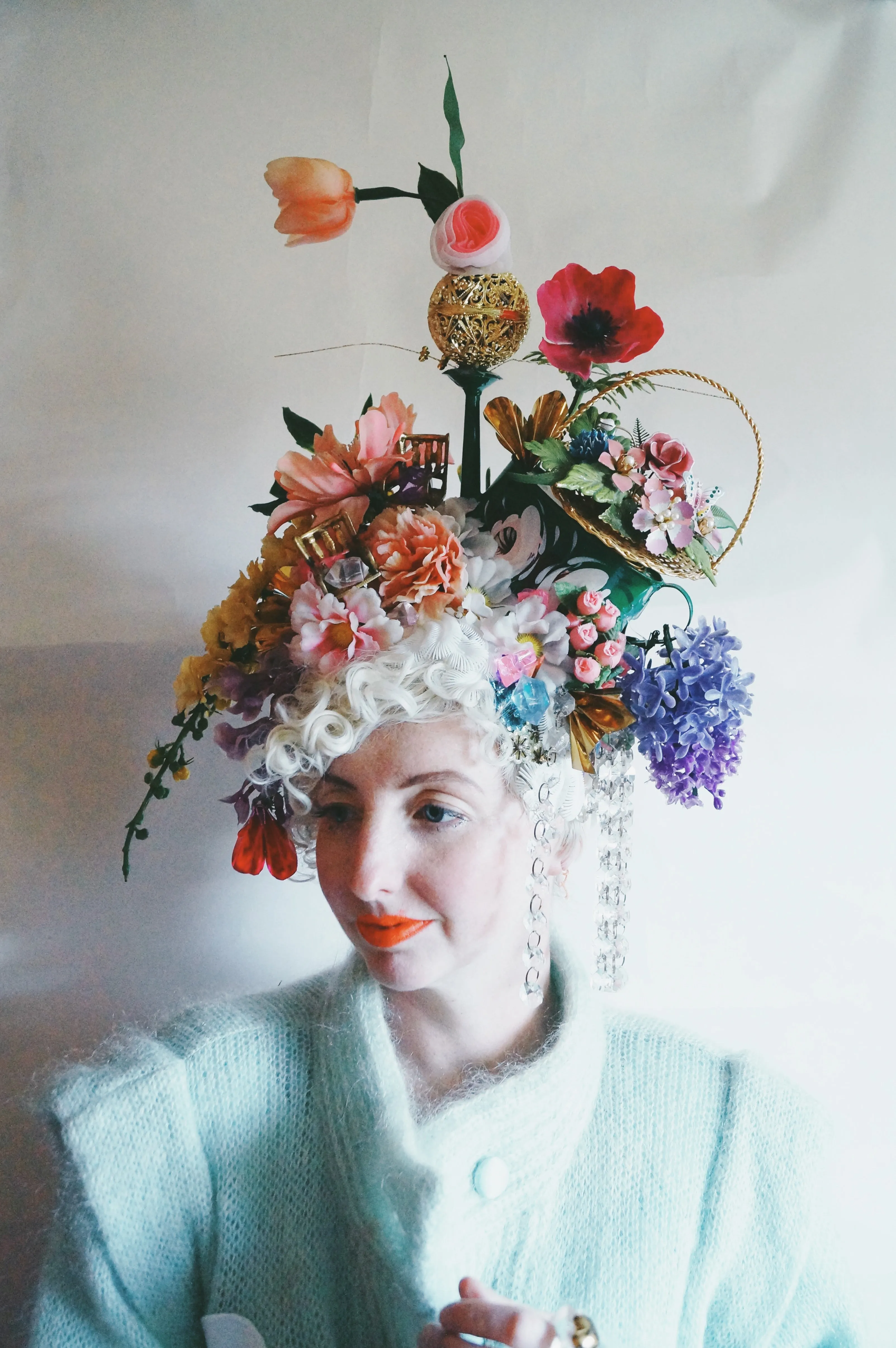 Floral Watering can Flower Bouquet Vintage Headdress