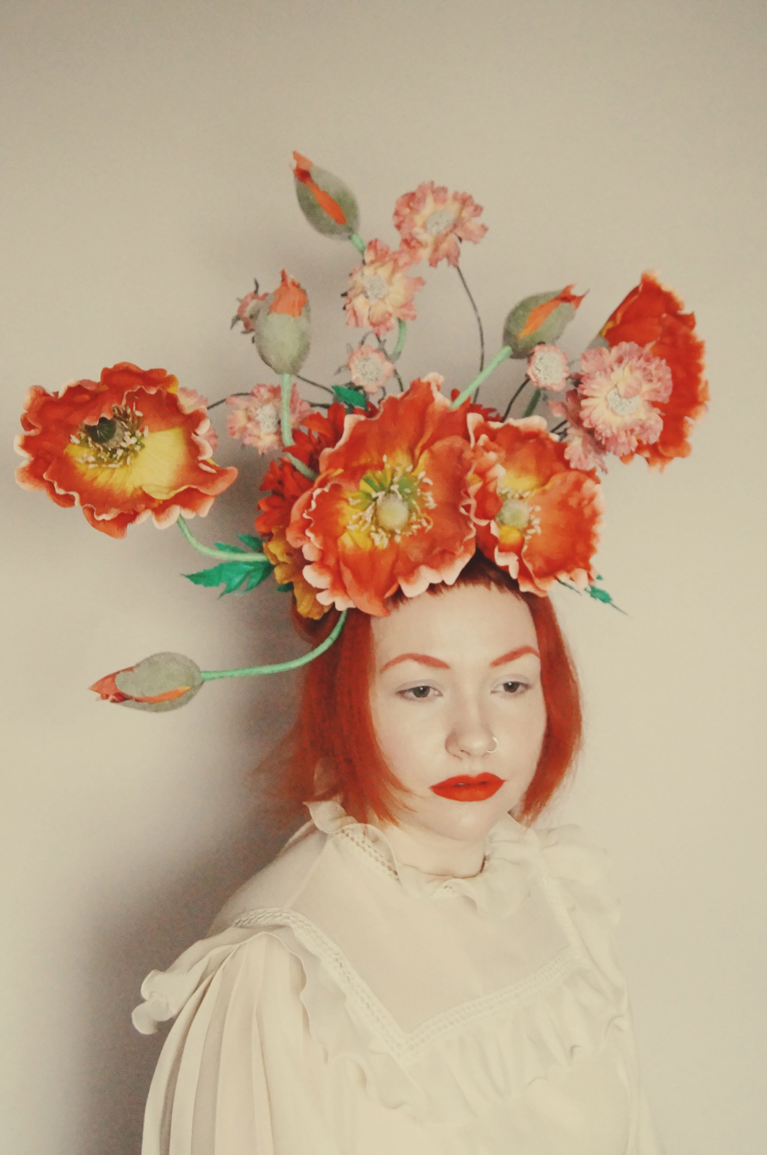 Flower Crown, Headdress, orange, Poppies,