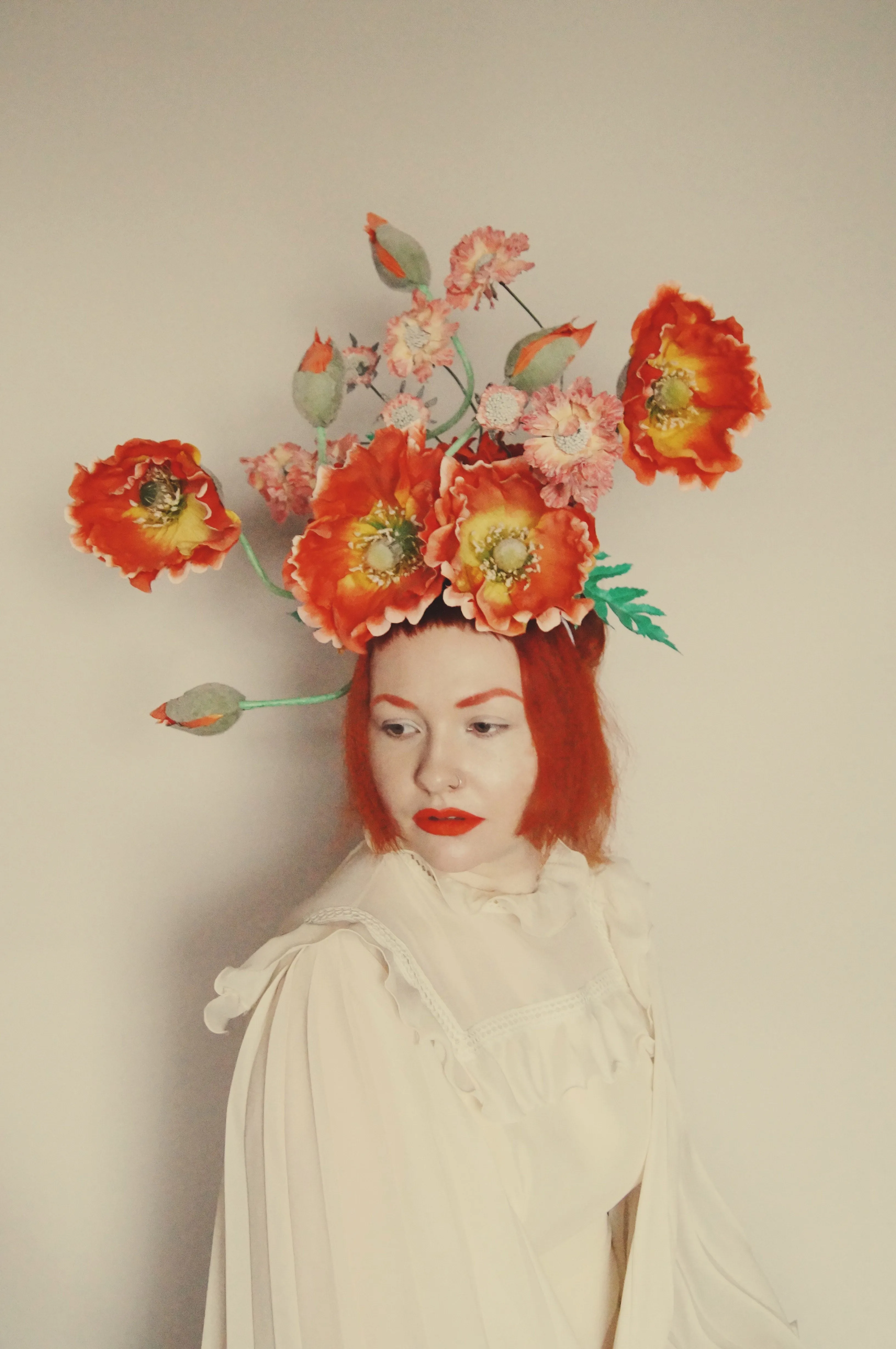 Flower Crown, Headdress, orange, Poppies,