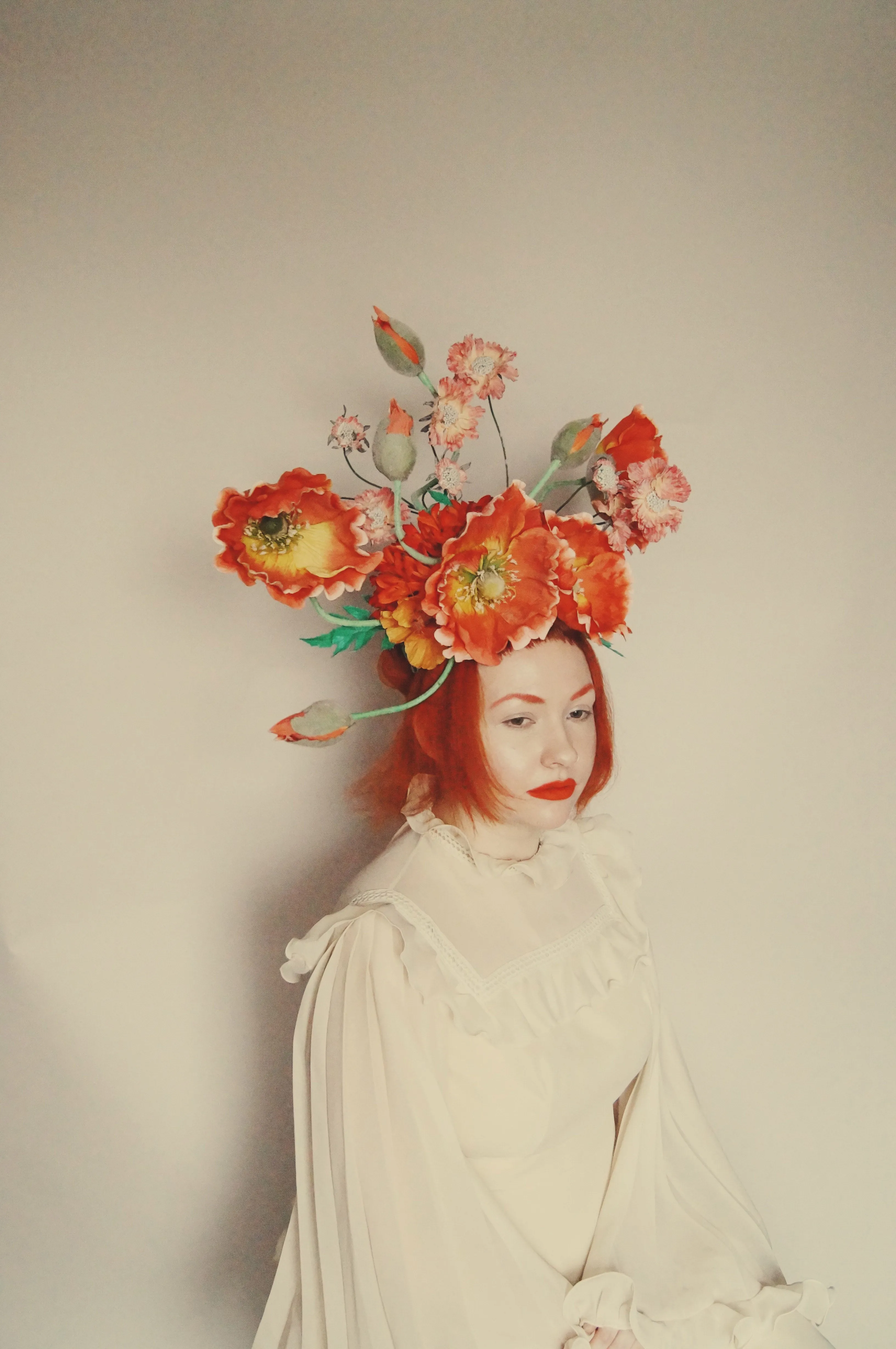 Flower Crown, Headdress, orange, Poppies,