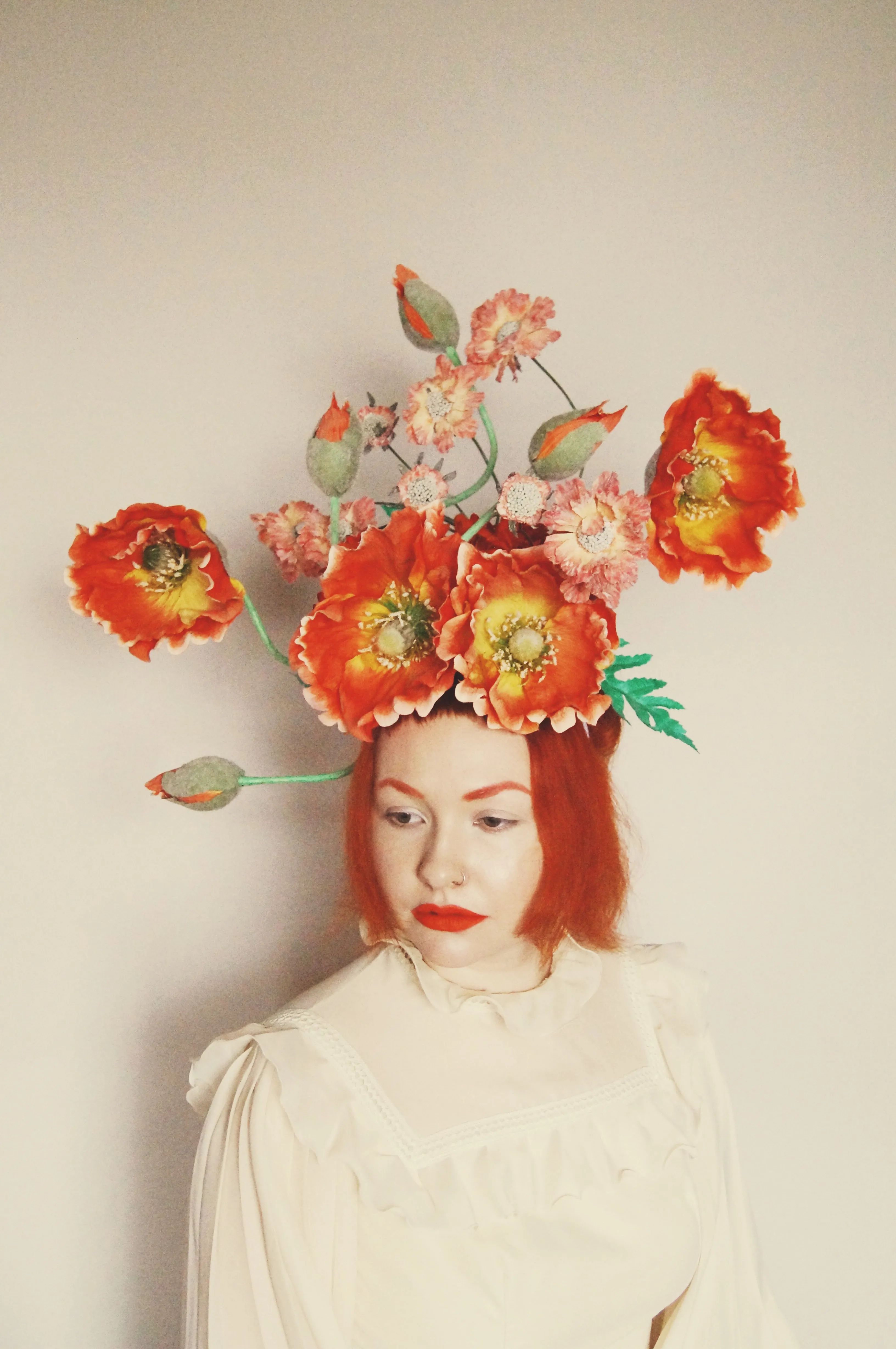 Flower Crown, Headdress, orange, Poppies,