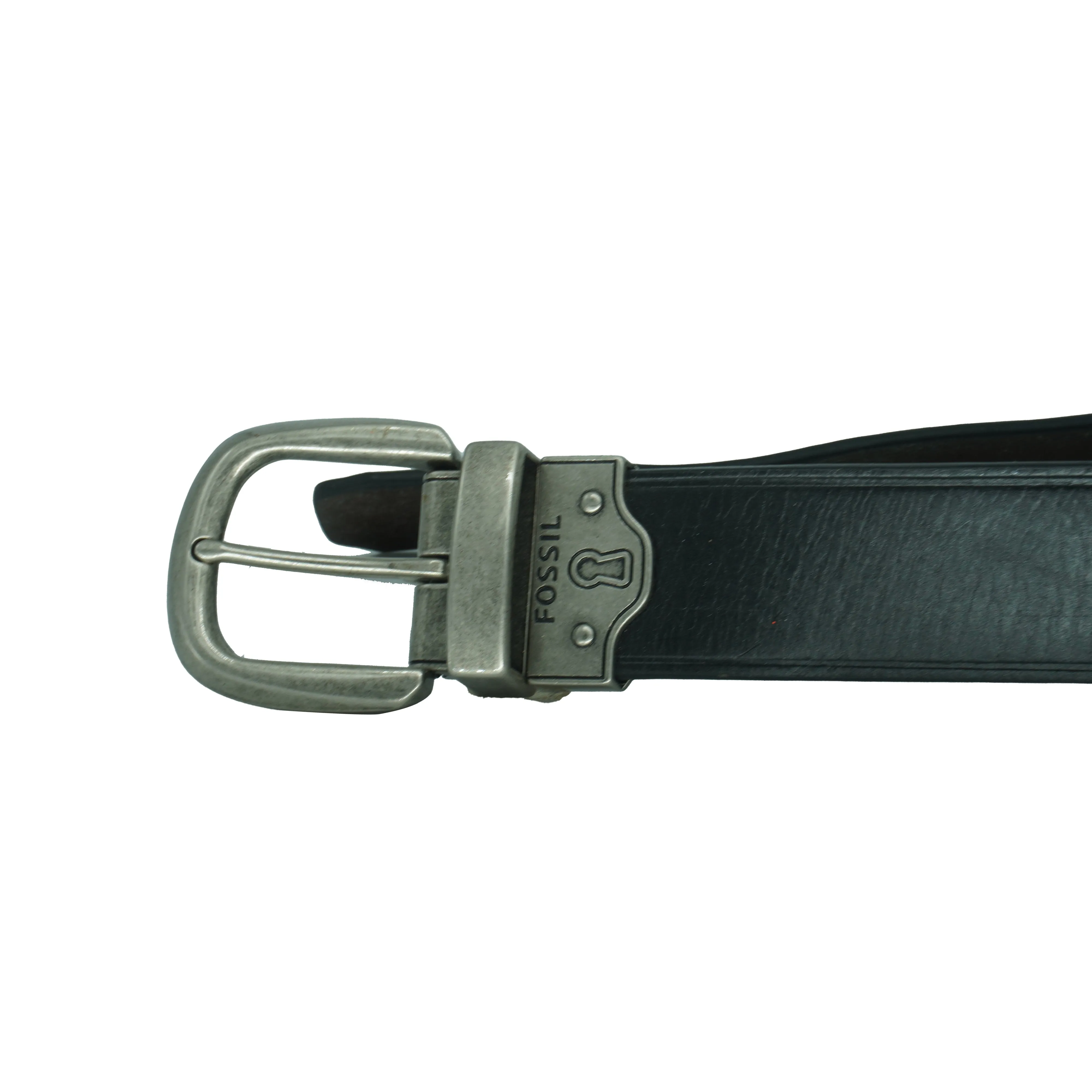 Fossil Women's Leather Keyhole Reversible Belt Black Brown Size Small