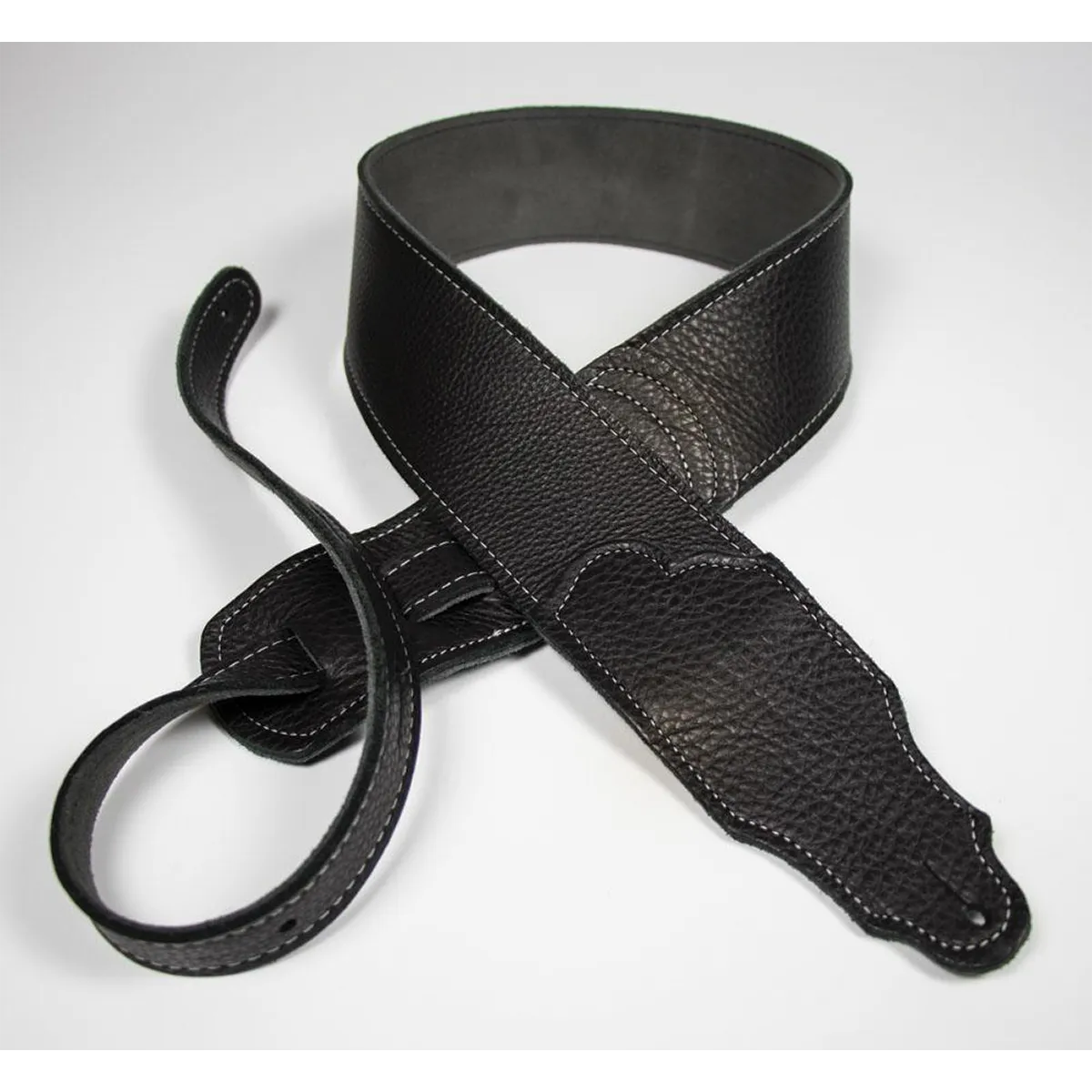 Franklin Original 2.5 Inch Black Glove Leather with Silver Stitching
