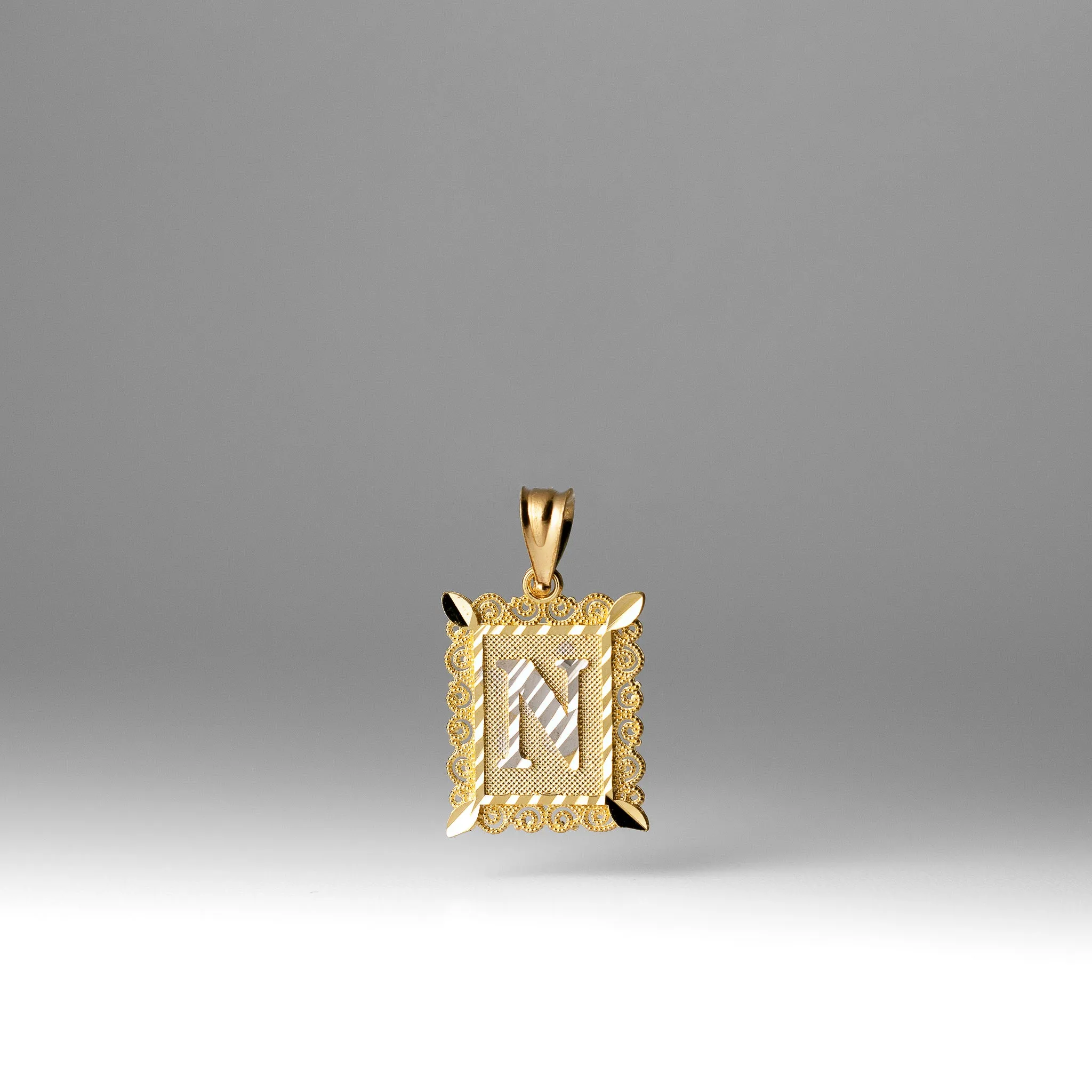 Gold Letter N Diamond Cut Pendants | A-Z Gold Pendants