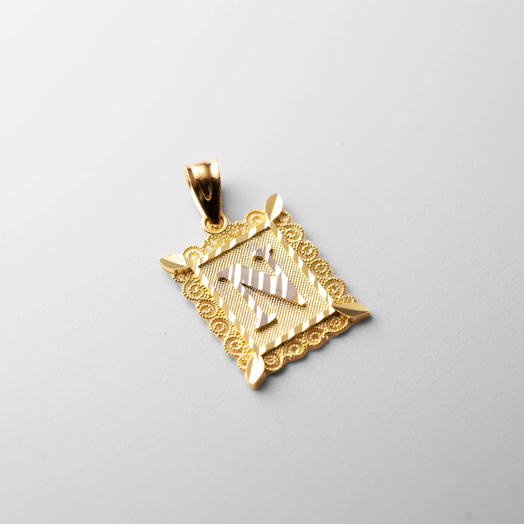 Gold Letter N Diamond Cut Pendants | A-Z Gold Pendants