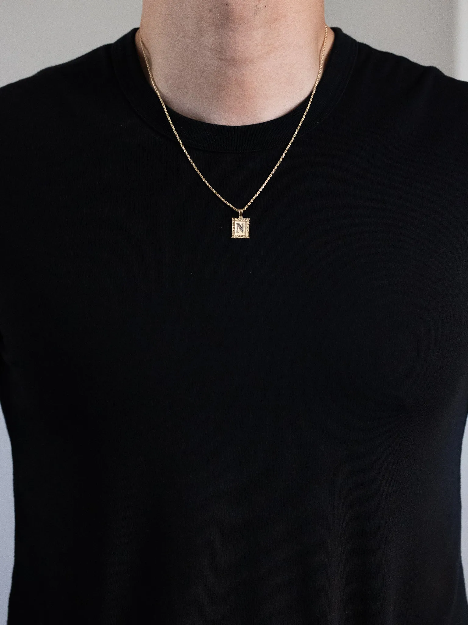 Gold Letter N Diamond Cut Pendants | A-Z Gold Pendants