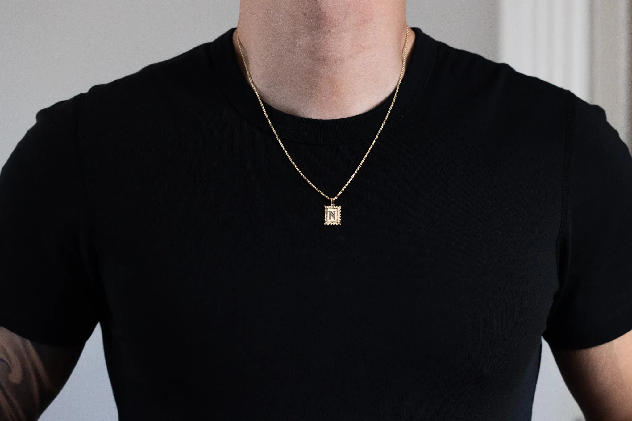 Gold Letter N Diamond Cut Pendants | A-Z Gold Pendants