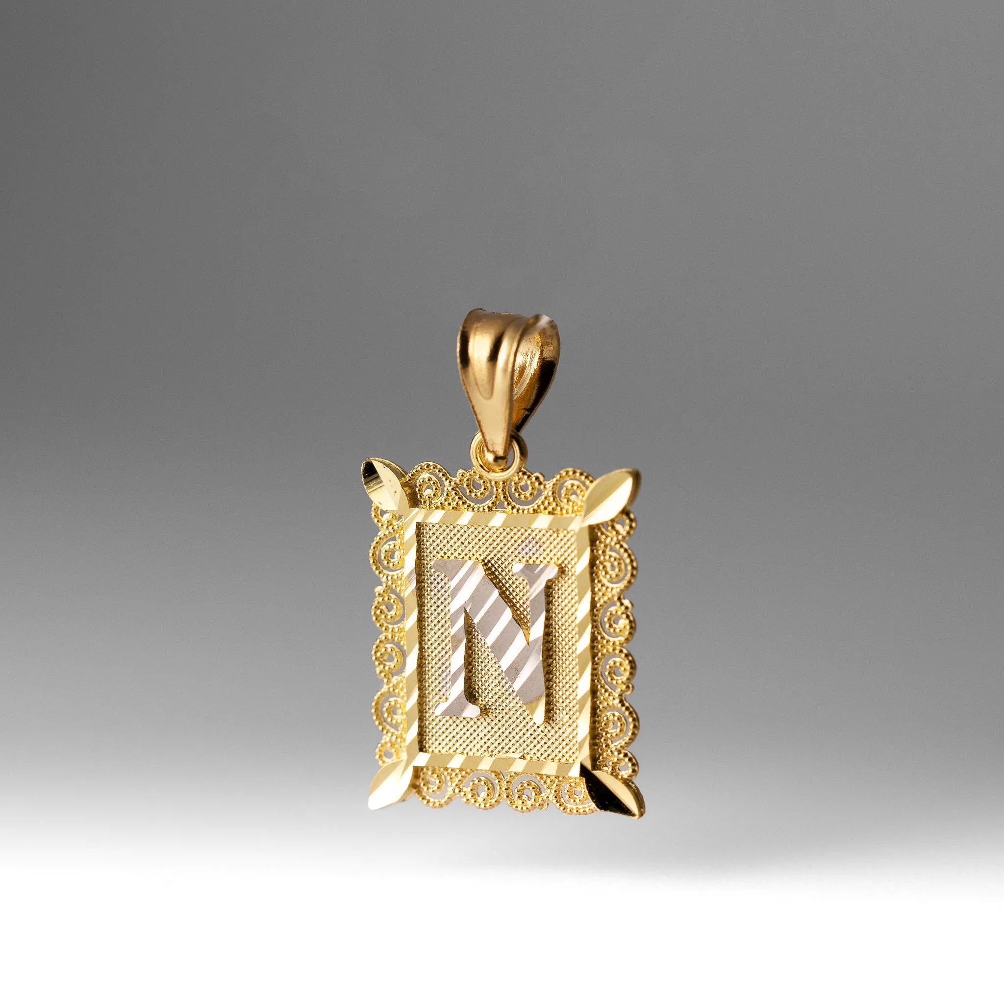 Gold Letter N Diamond Cut Pendants | A-Z Gold Pendants