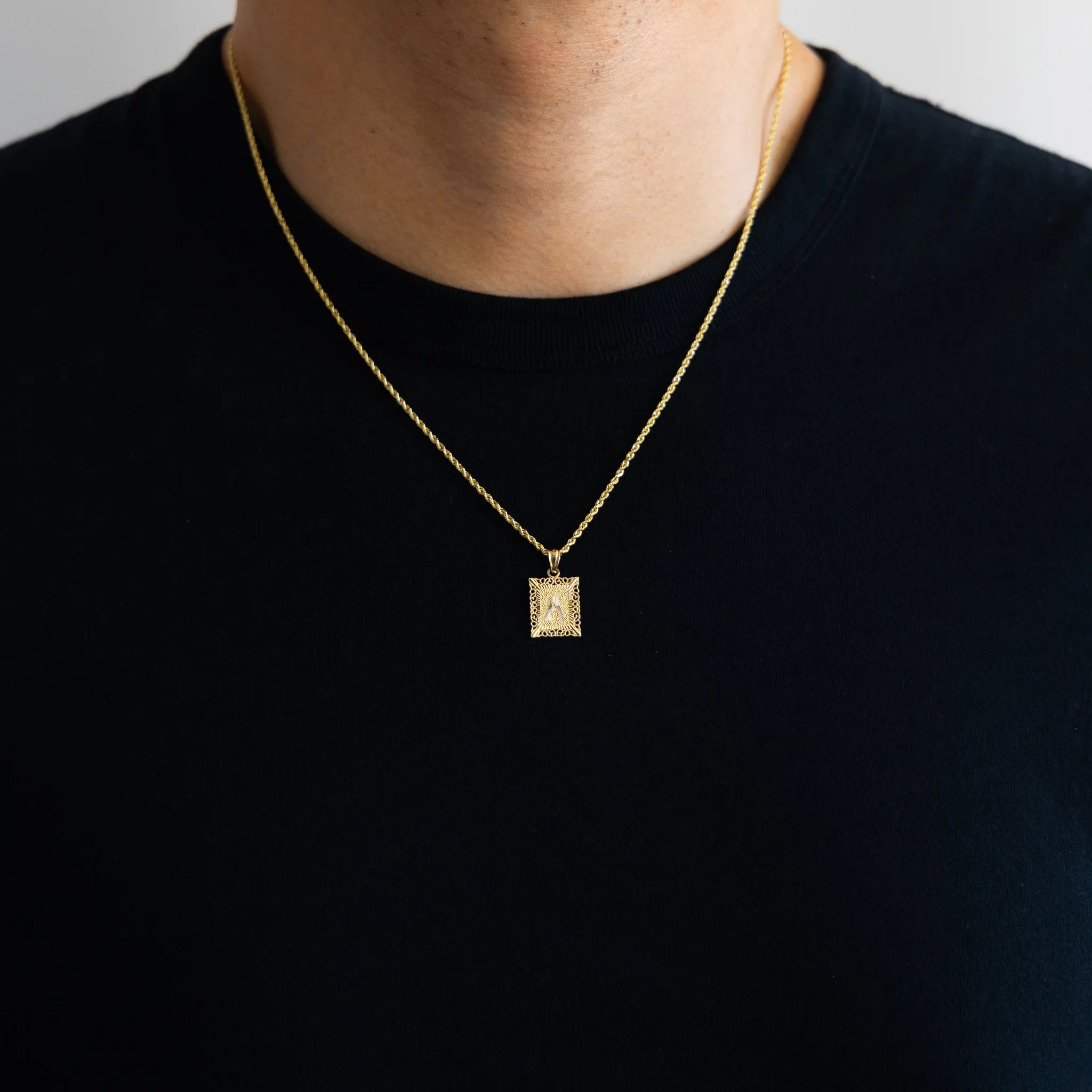Gold Letter N Pendants | A-Z Gold Pendants