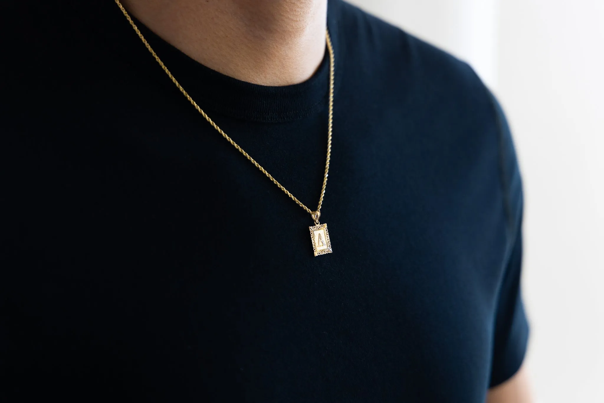 Gold Letter N Pendants | A-Z Gold Pendants