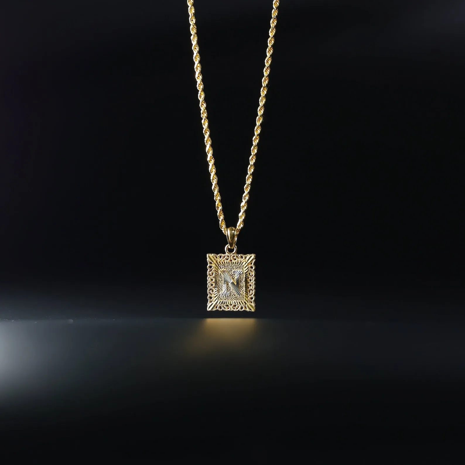 Gold Letter N Pendants | A-Z Gold Pendants