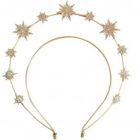 Gothic Goddess Spiked Star Halo Crown Festival Headdress Headband - Gold Style 6