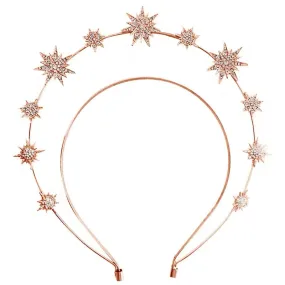 Gothic Goddess Spiked Star Halo Crown Festival Headdress Headband - Rose Gold Style 6