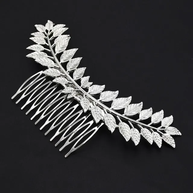 Greek Headdress Gold Silver Olive Leaf Crown