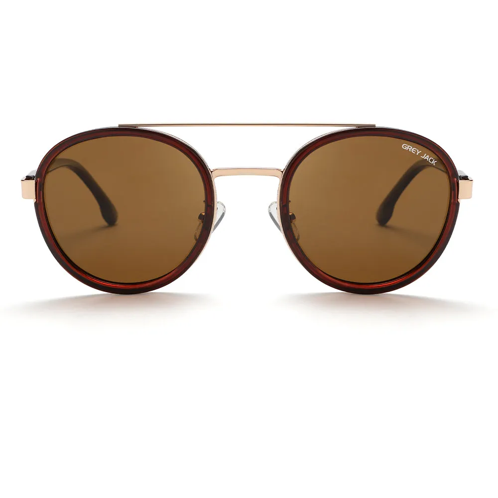 GREY JACK Round Sunglasses for Men Women Trendy Shades 3201-1