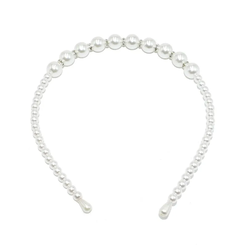 Handmade Beaded Oversized Pearl Headband For  Adult Hair Accessories Bright Pearl Headband