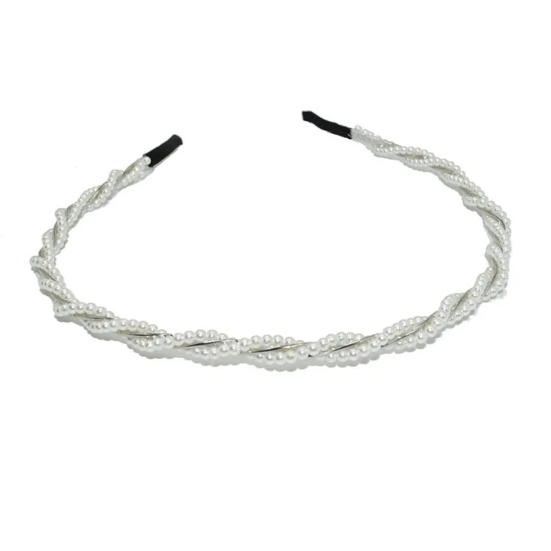 Handmade Beaded Oversized Pearl Headband For  Adult Hair Accessories Bright Pearl Headband